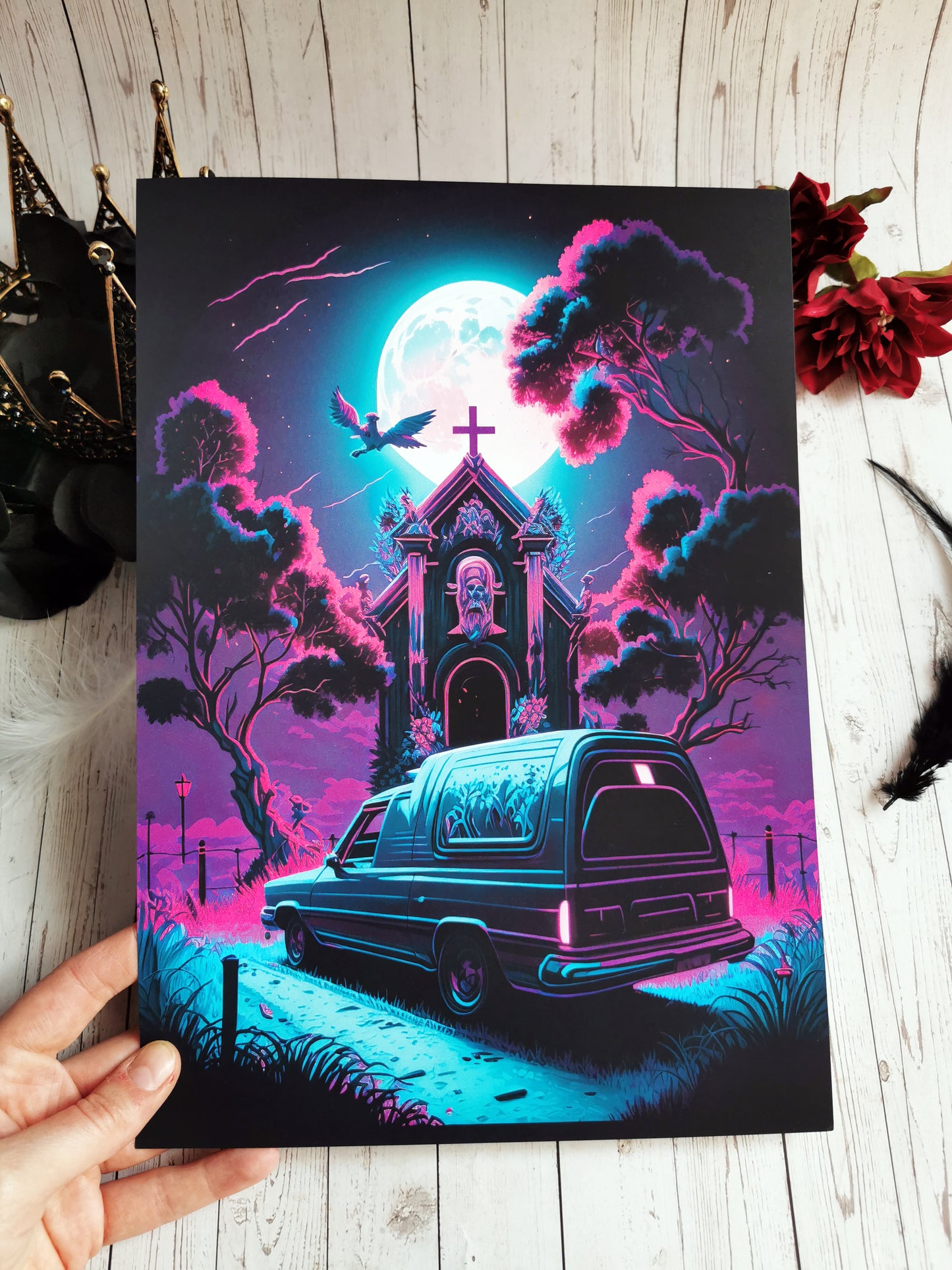 A4 Print Illustration "Cyber Hearse"