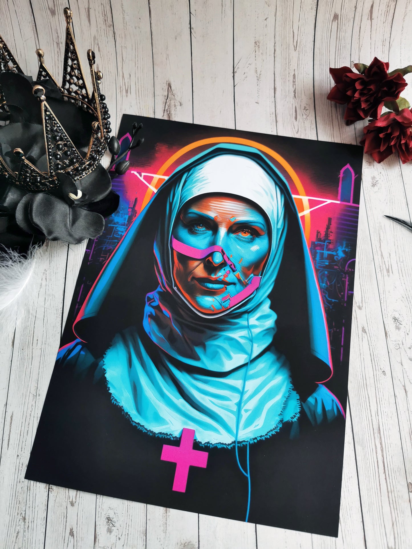 A4 Print Illustration "Creepy Nun"