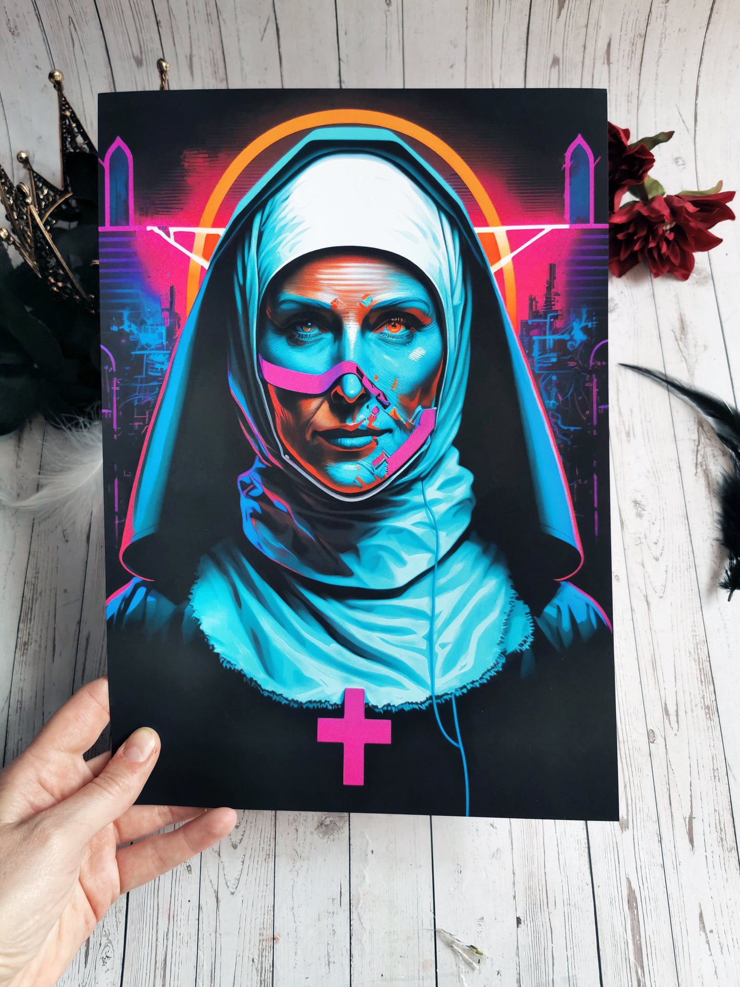 A4 Print Illustration "Creepy Nun"