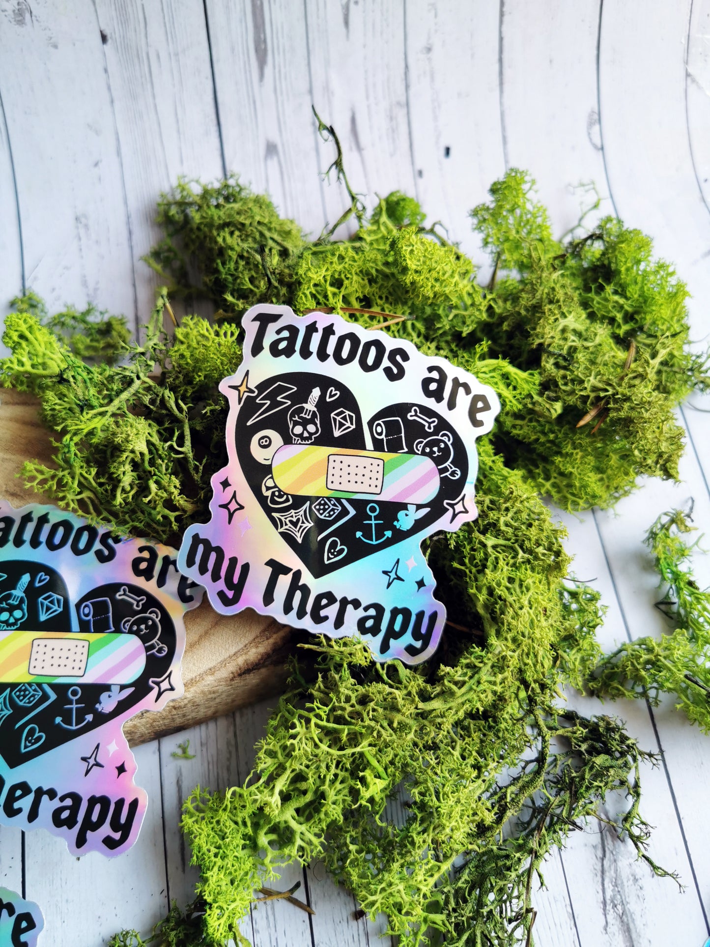 Holographic Sticker "Tattoos are my Therapy"