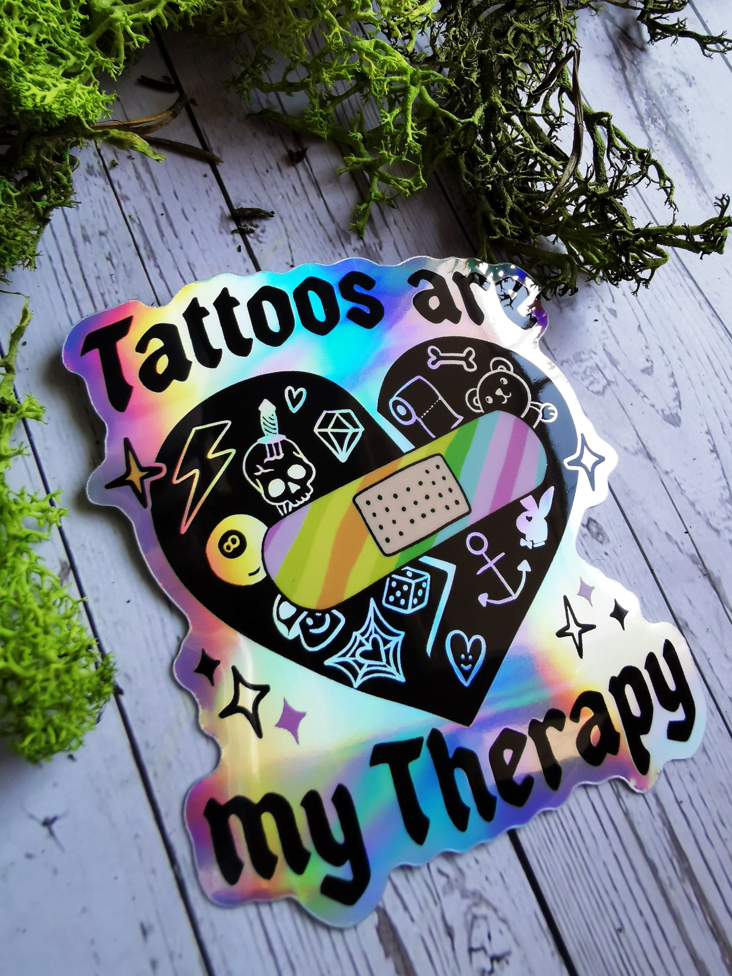 Holographic Sticker "Tattoos are my Therapy"