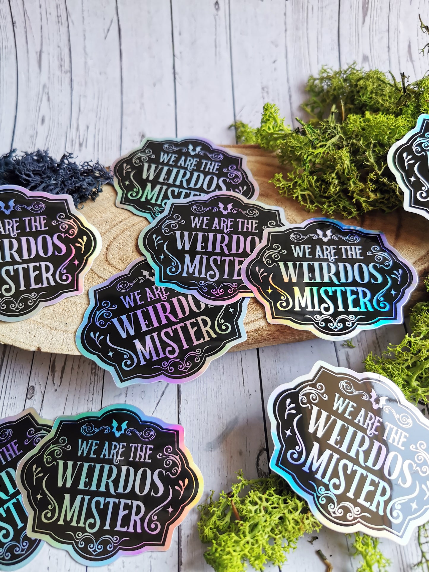 Holographic Sticker "We are the Weirdos Mister"