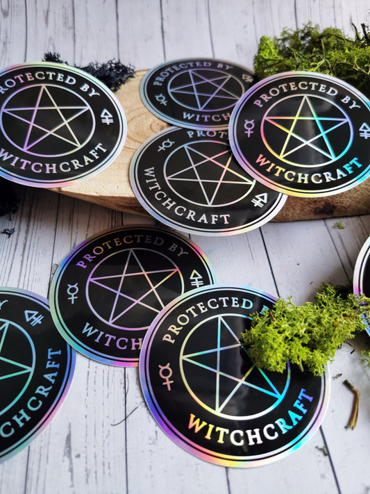 Holographic Sticker "Protected by Witchcraft"