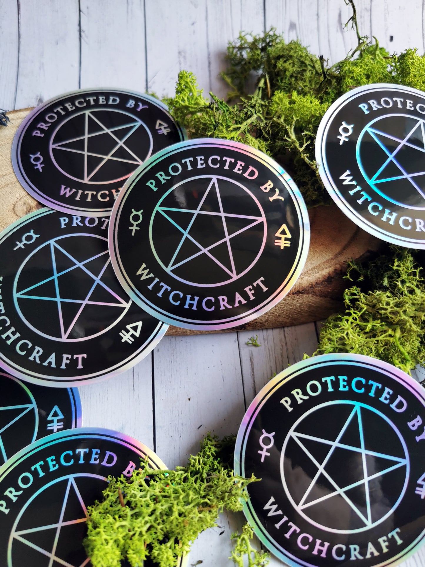 Holographic Sticker "Protected by Witchcraft"