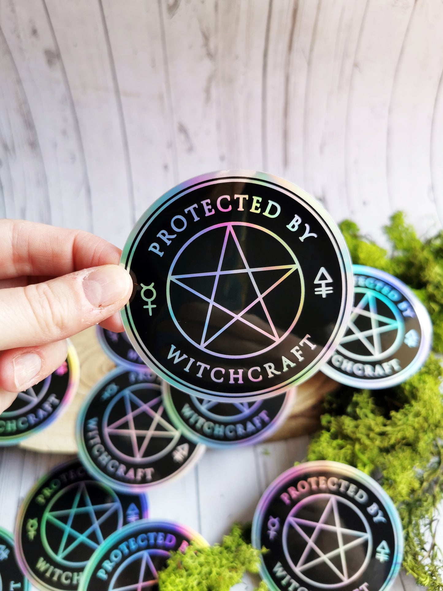 Holographic Sticker "Protected by Witchcraft"