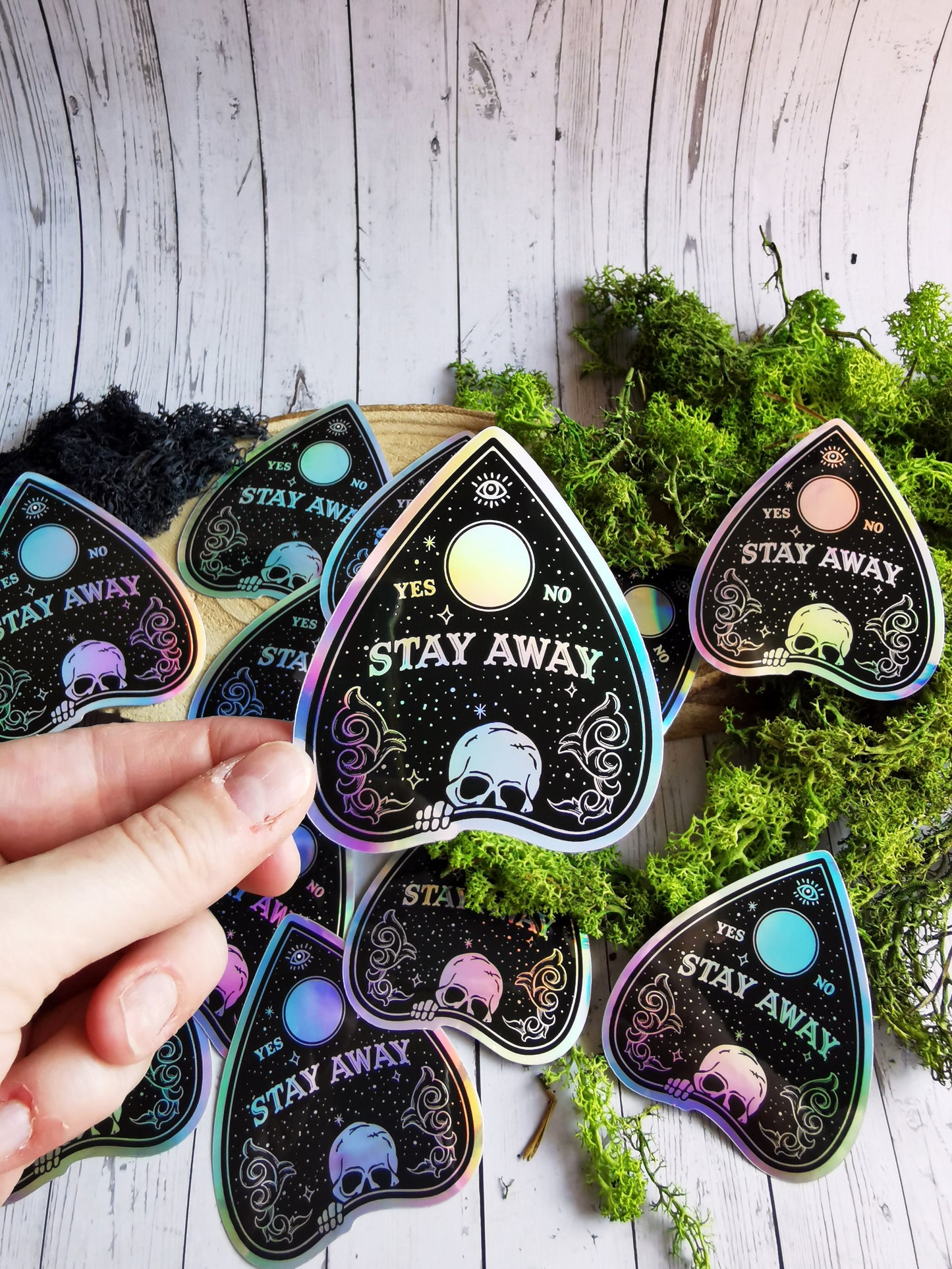 Holographic Sticker "Stay Away"