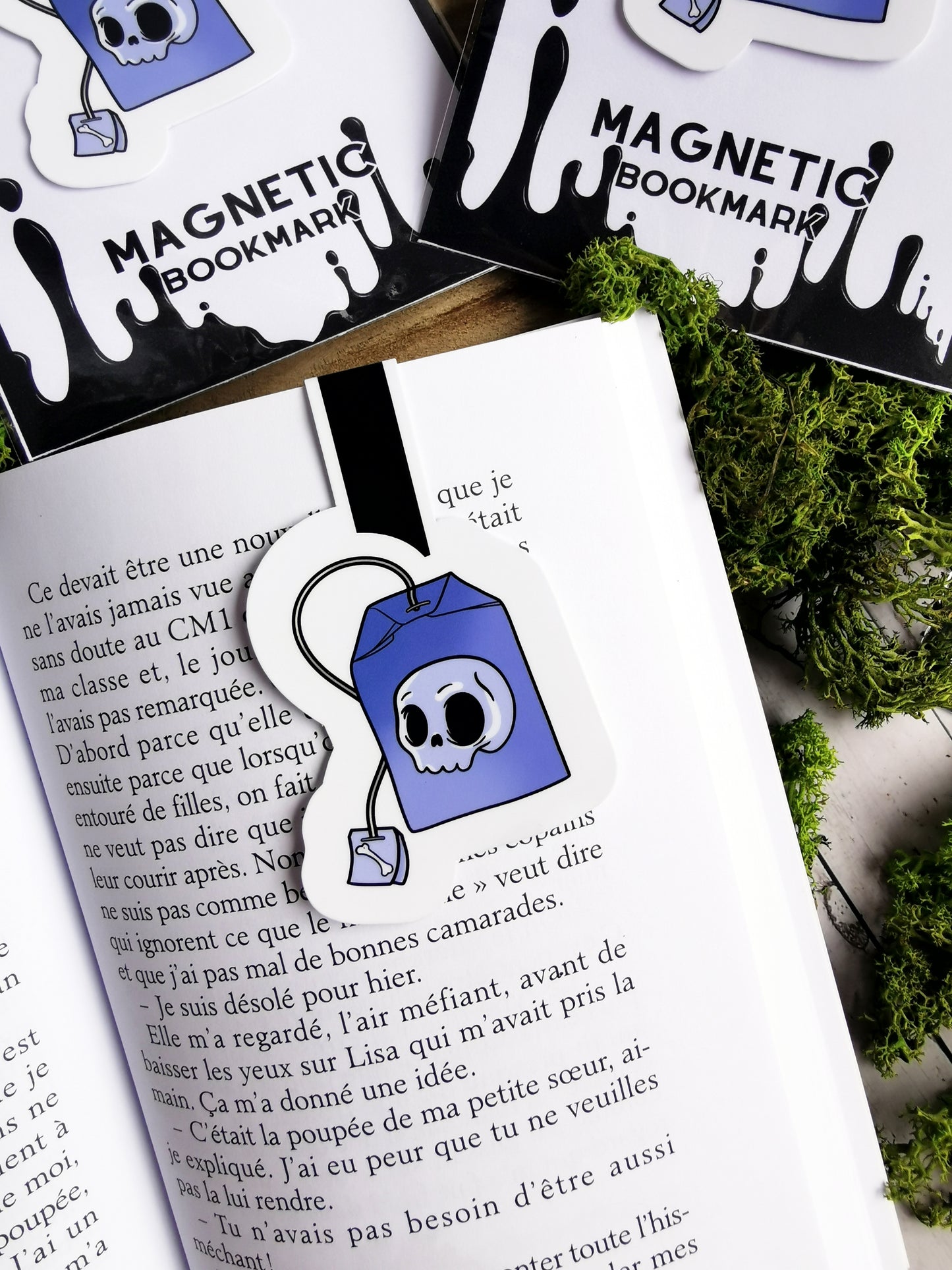 Magnetic Bookmark "Skull Tea Bag"