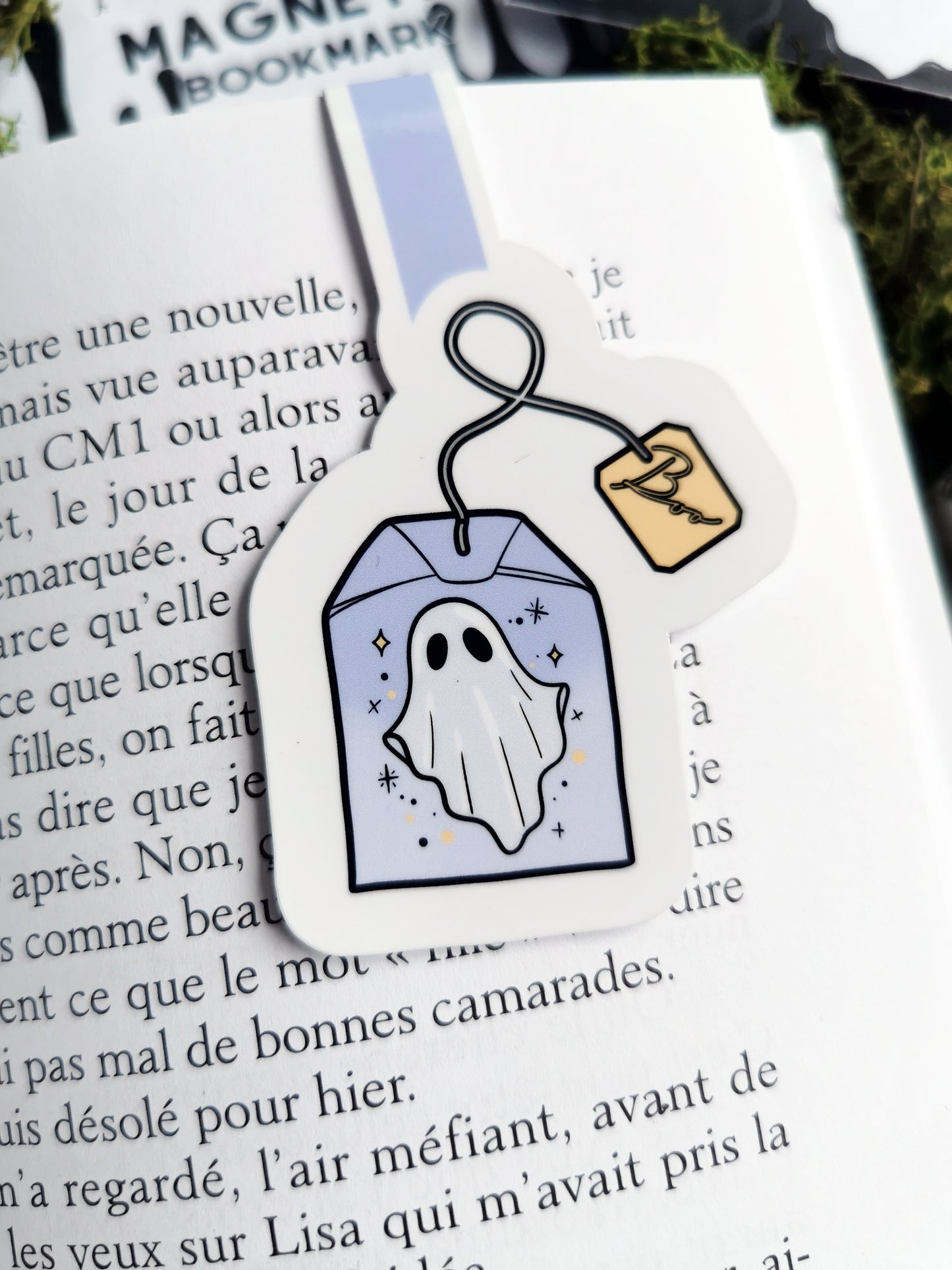 Magnetic Bookmark "Cute Ghost Tea Bag"