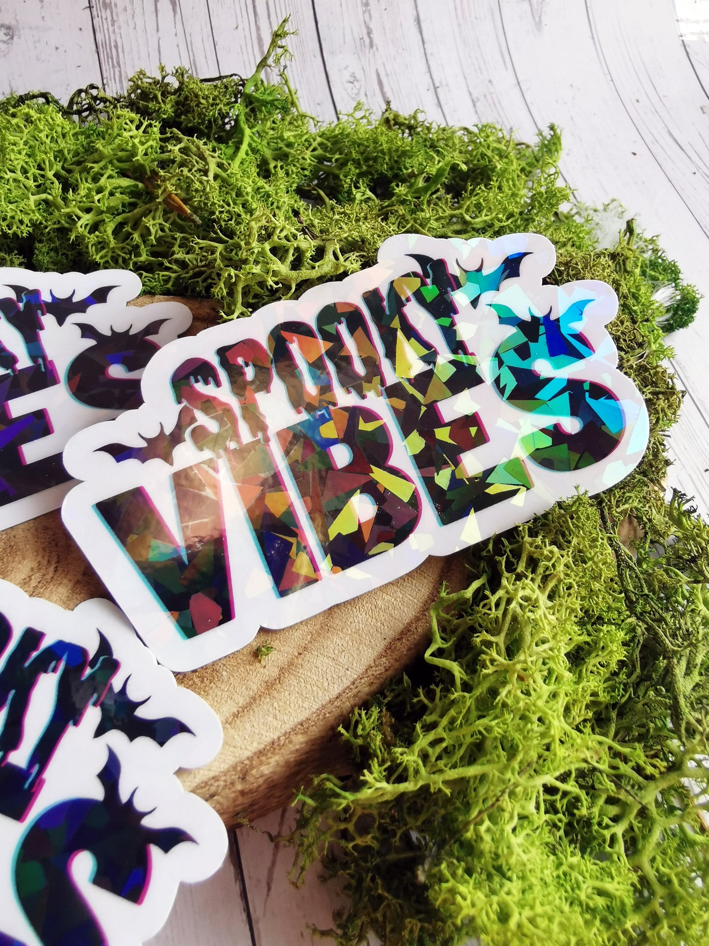 “Spooky Vibes Glitch” Stickers