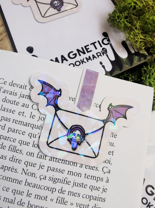 Magnetic Bookmark "Bats Skull Mail"