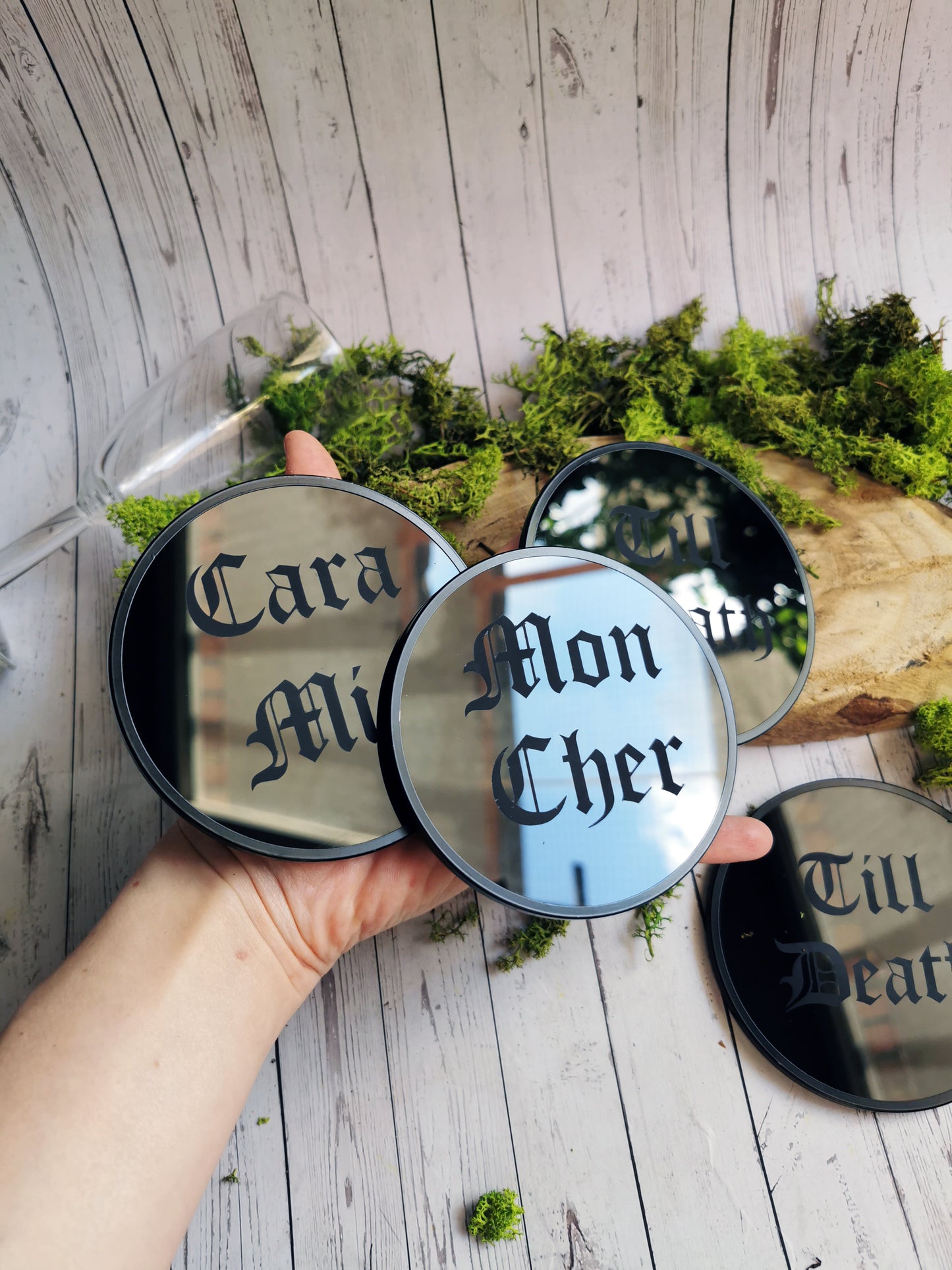 4 Sous-Verres  "Cara Mia / Mon Cher"