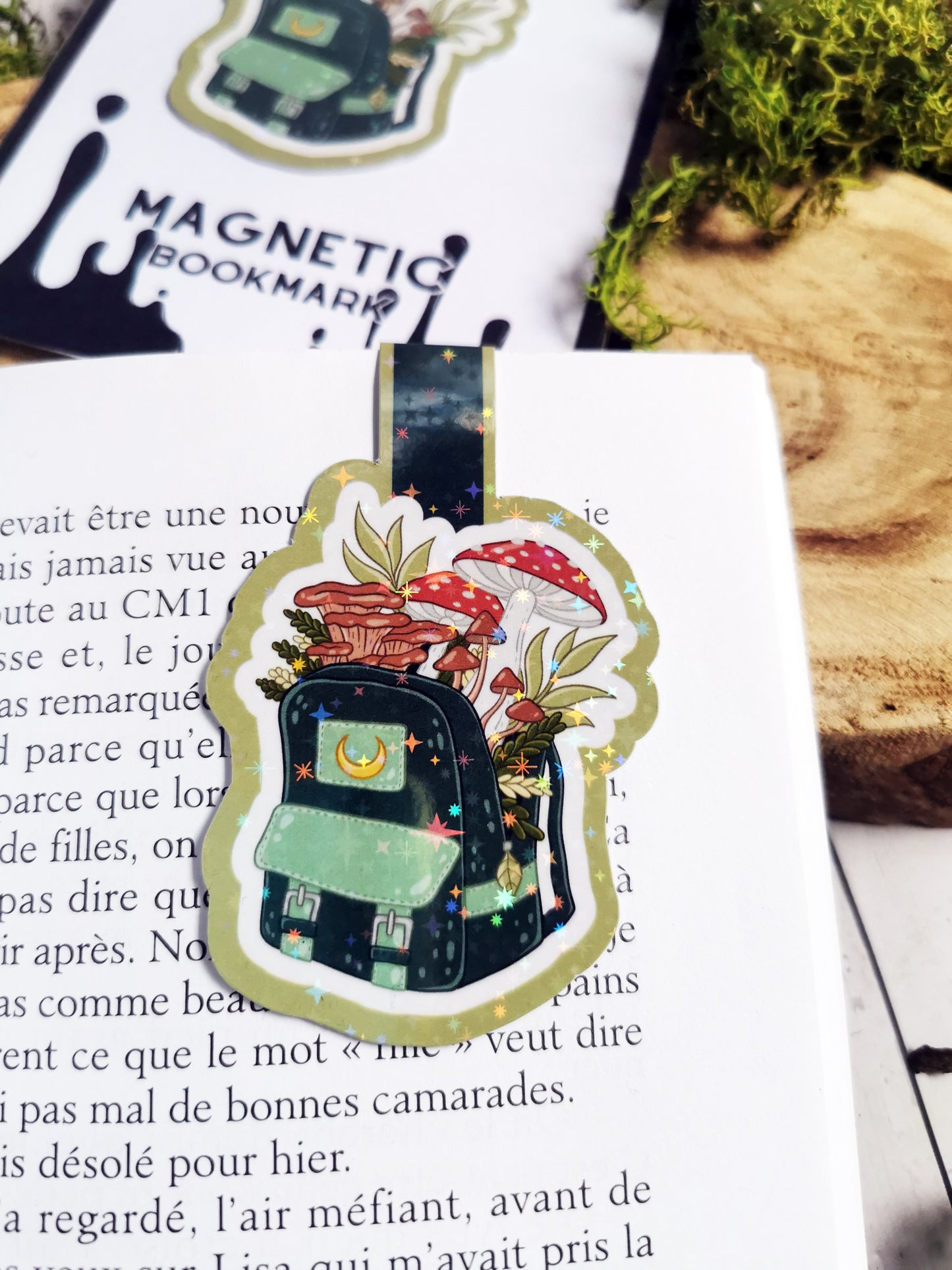 Magnetic Bookmark "Mushrooms Backpack"