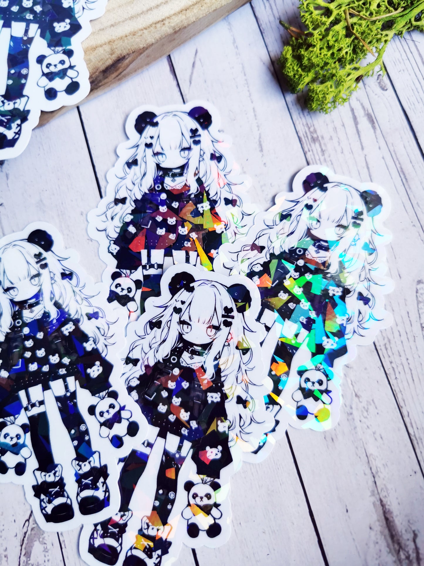 Stickers Holographic "Creepy Cute Panda Girl"