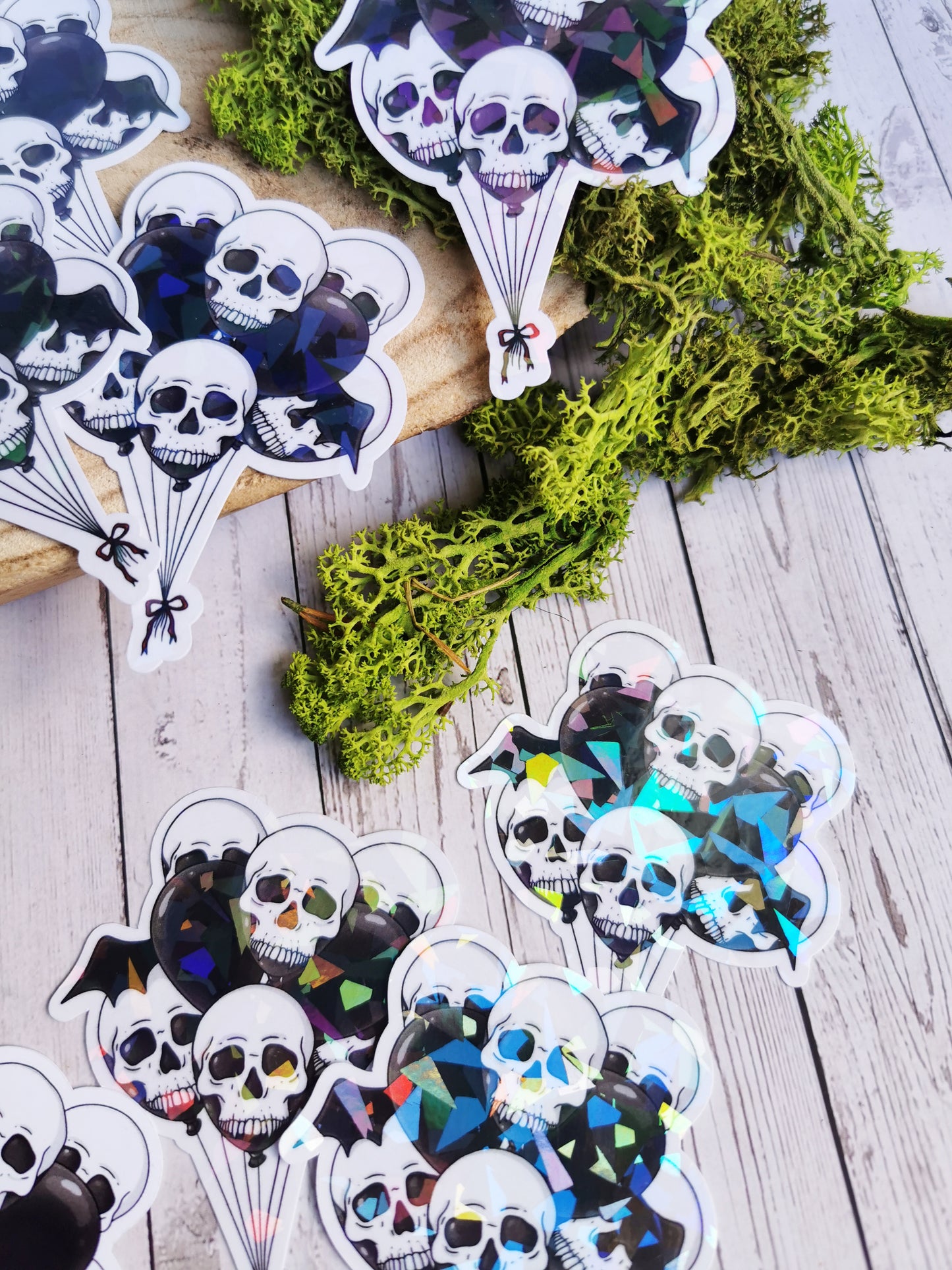 Stickers Holographic "Skull Balloons"