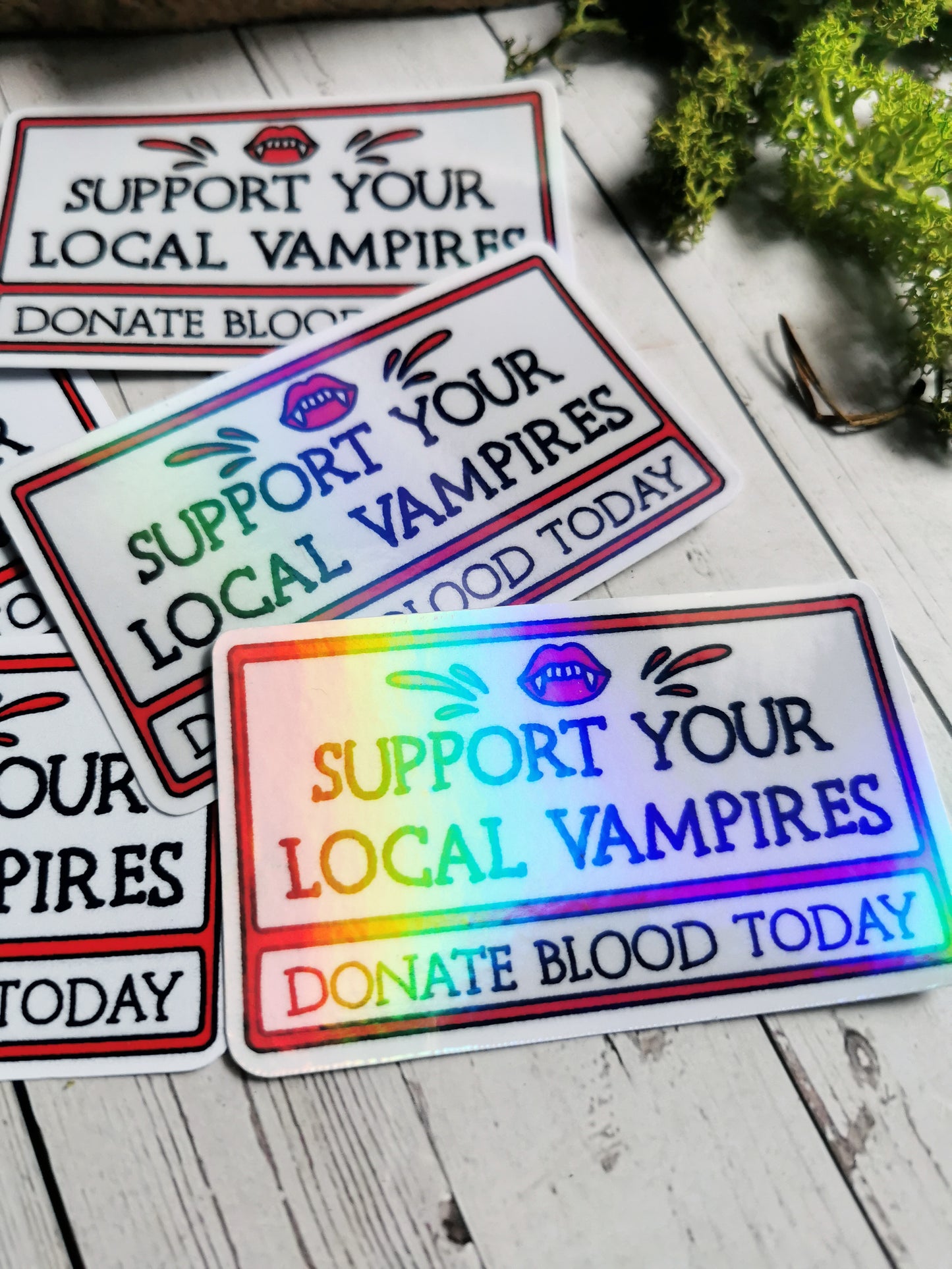 Holographic Stickers "Vampires Support"