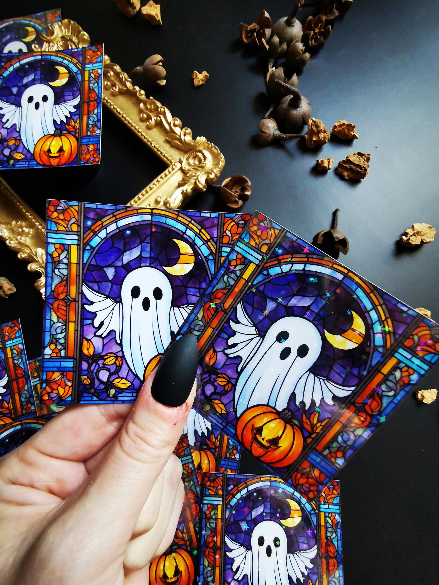 “Ghost Stained Glass” Stickers