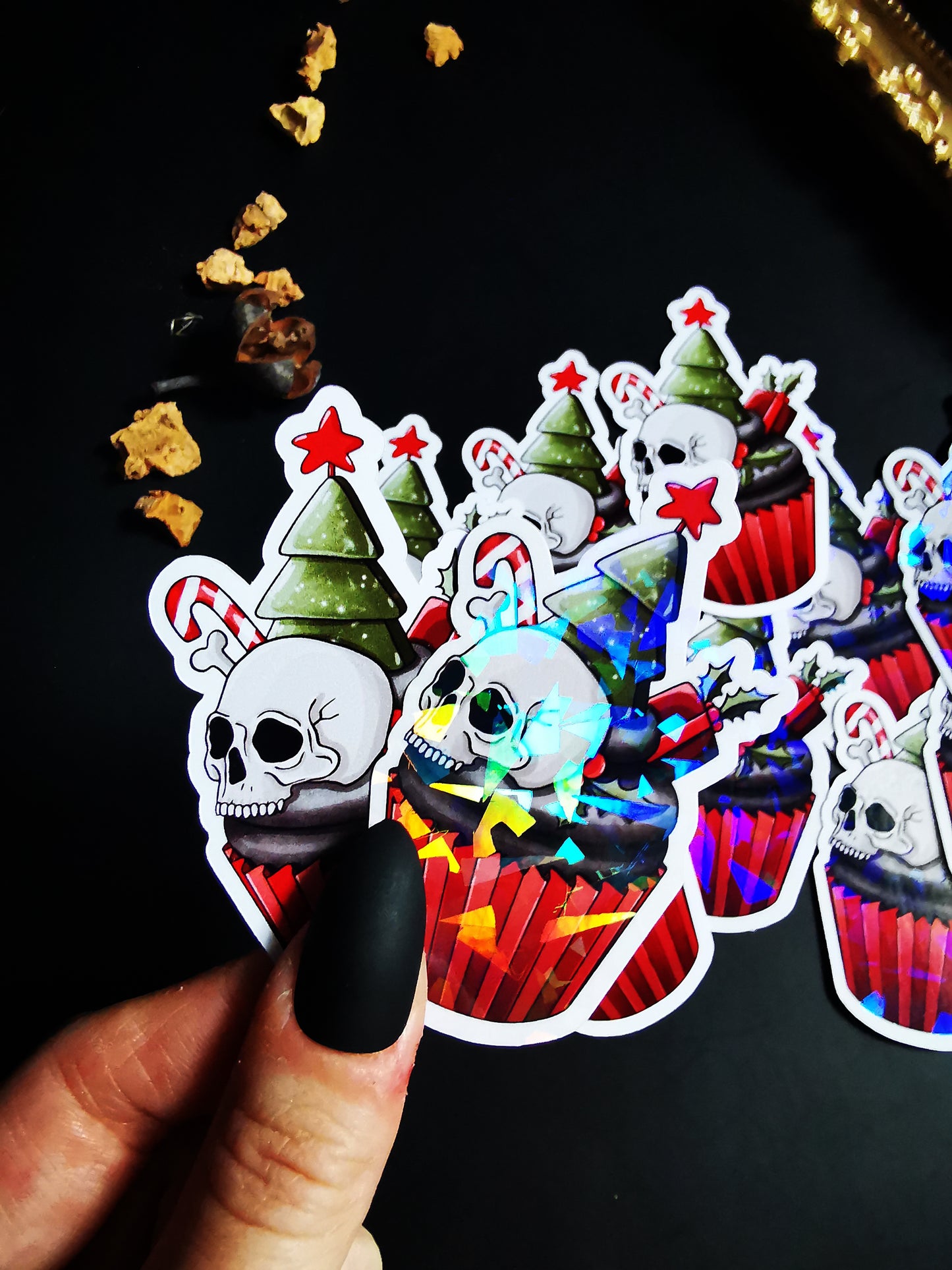 Stickers "Skull Cupcakes Xmas"