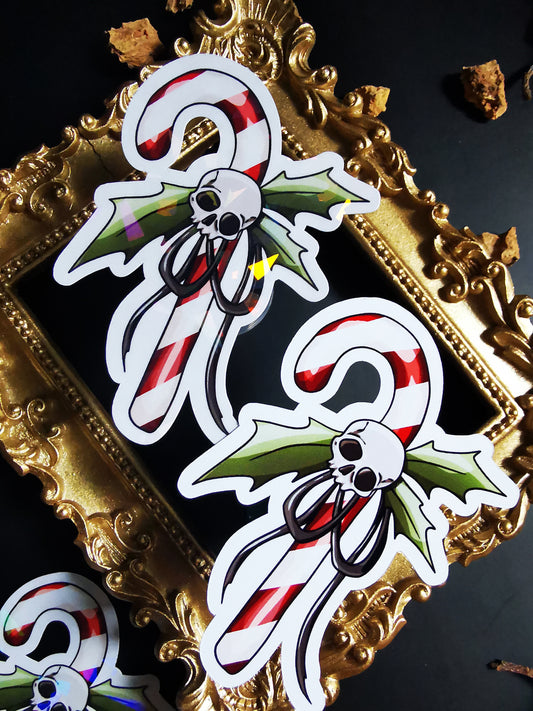 “Skull Candy Cane Xmas” Stickers