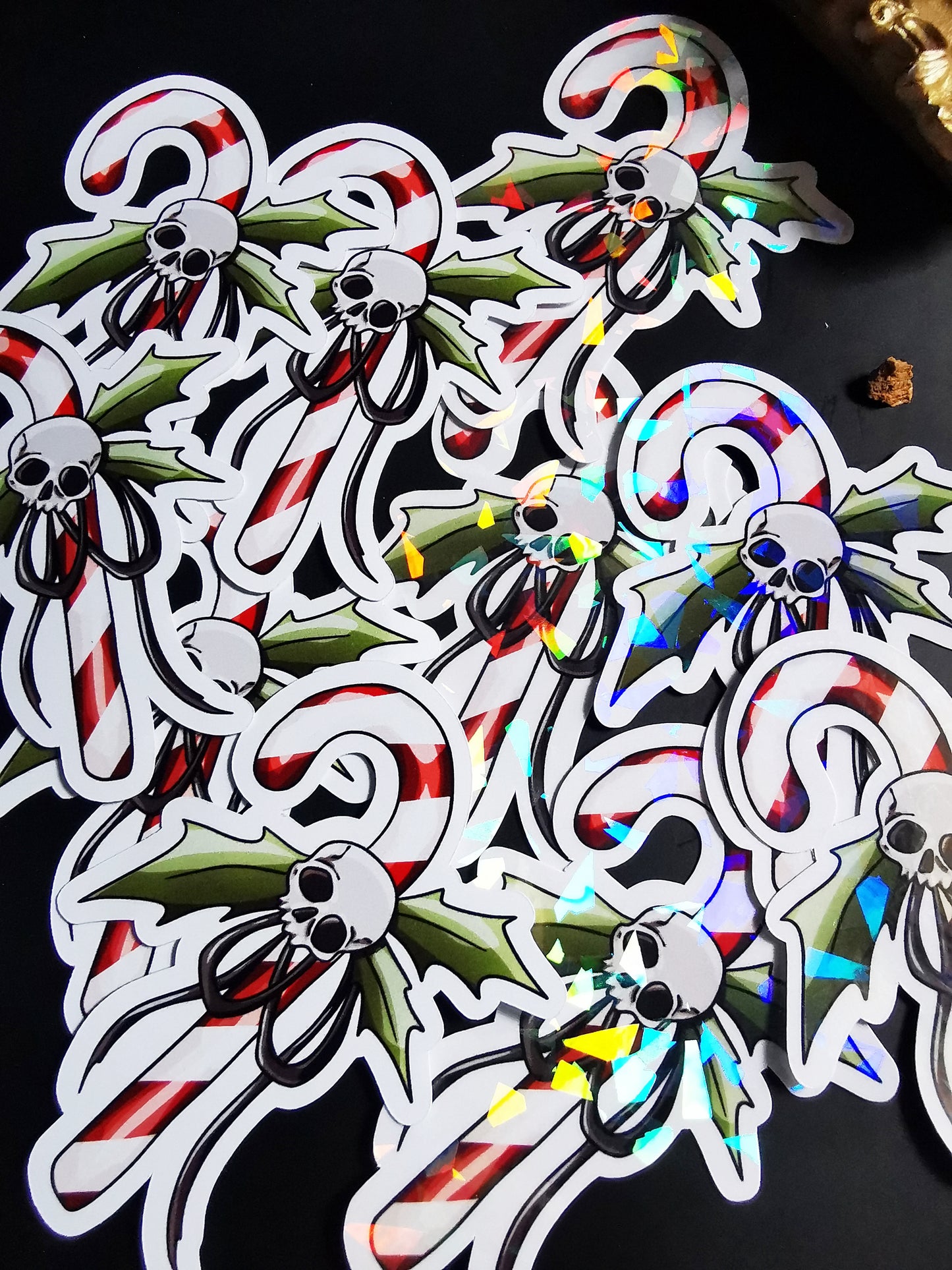 “Skull Candy Cane Xmas” Stickers