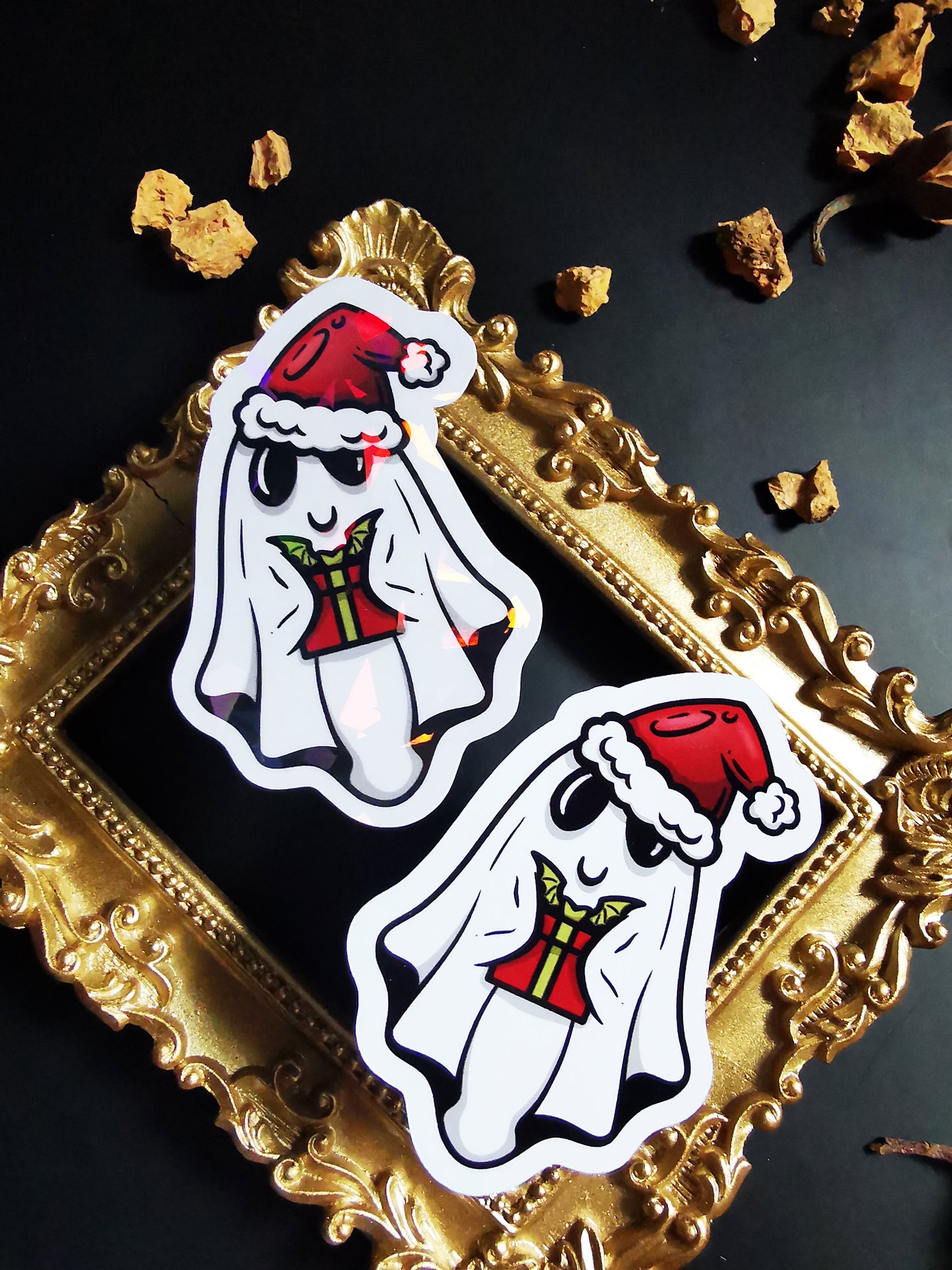 Stickers "Cute Santa Ghost Gift"