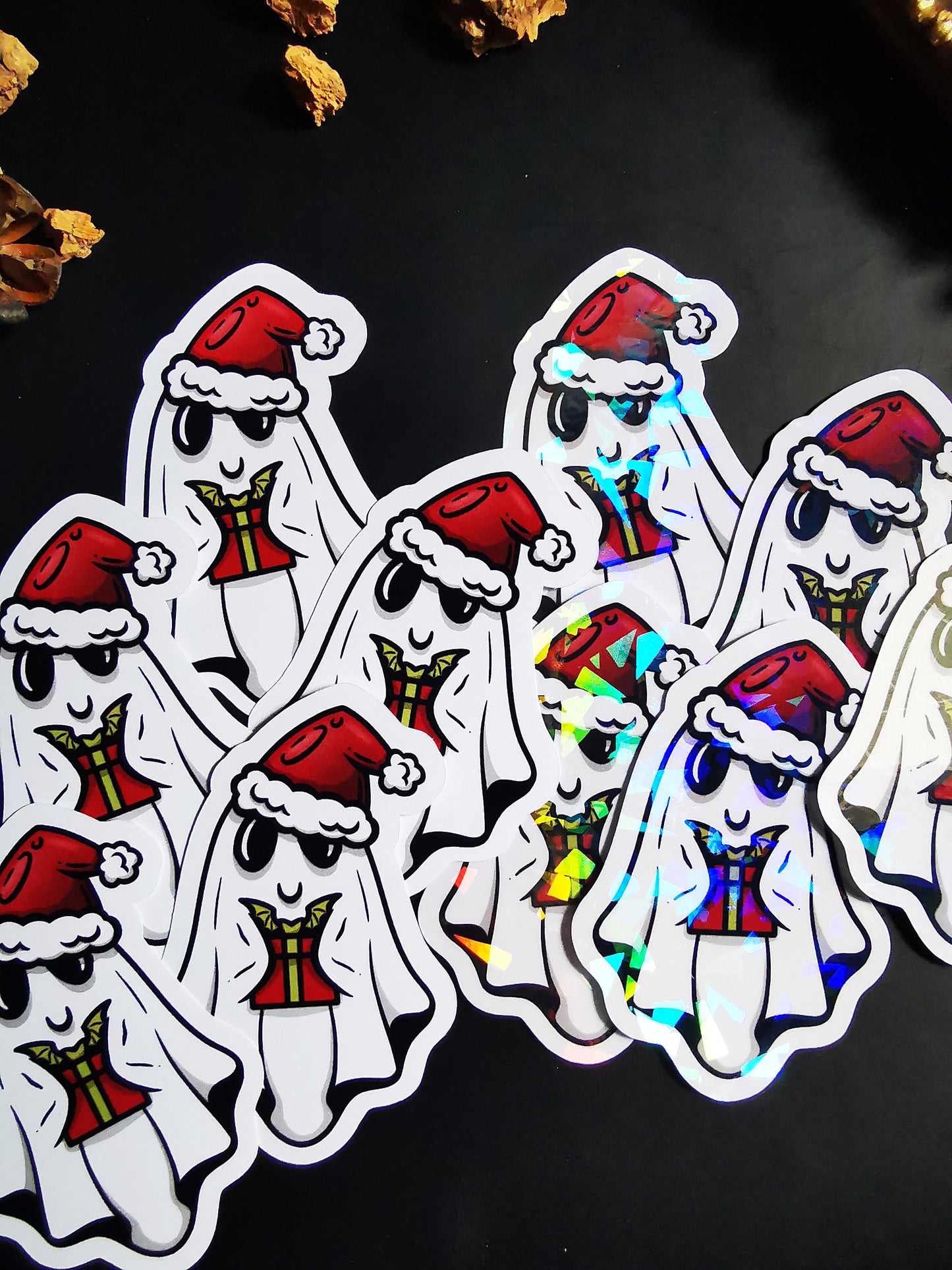 Stickers "Cute Santa Ghost Gift"