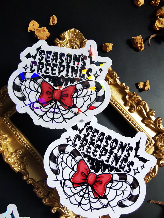 “Season’s Creepings” stickers