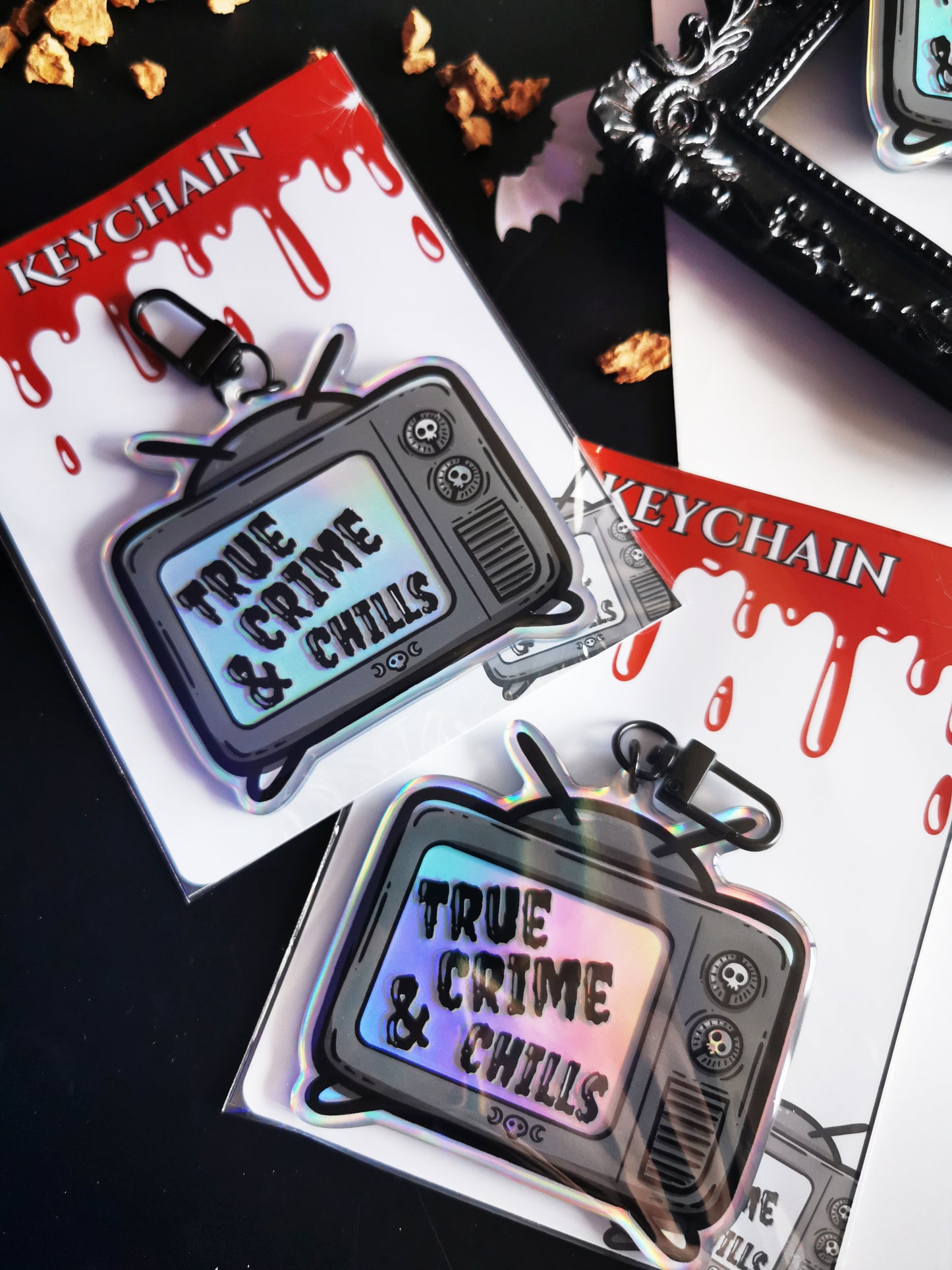 Porte-Clés Acrylique "True Crime & Chills"