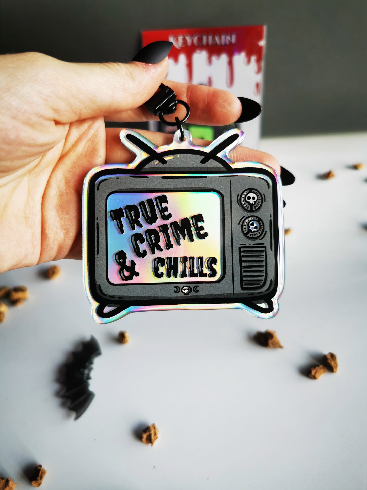 Acrylic Keychain "True Crime &amp; Chills"