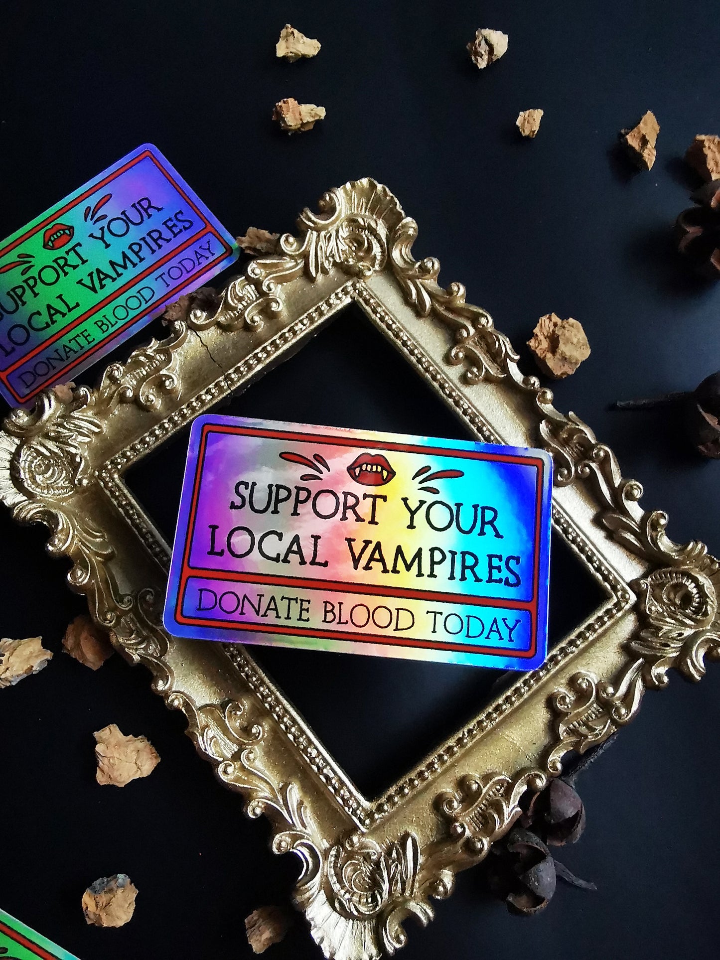 Stickers Decals Holographic "Support your Local Vampires"