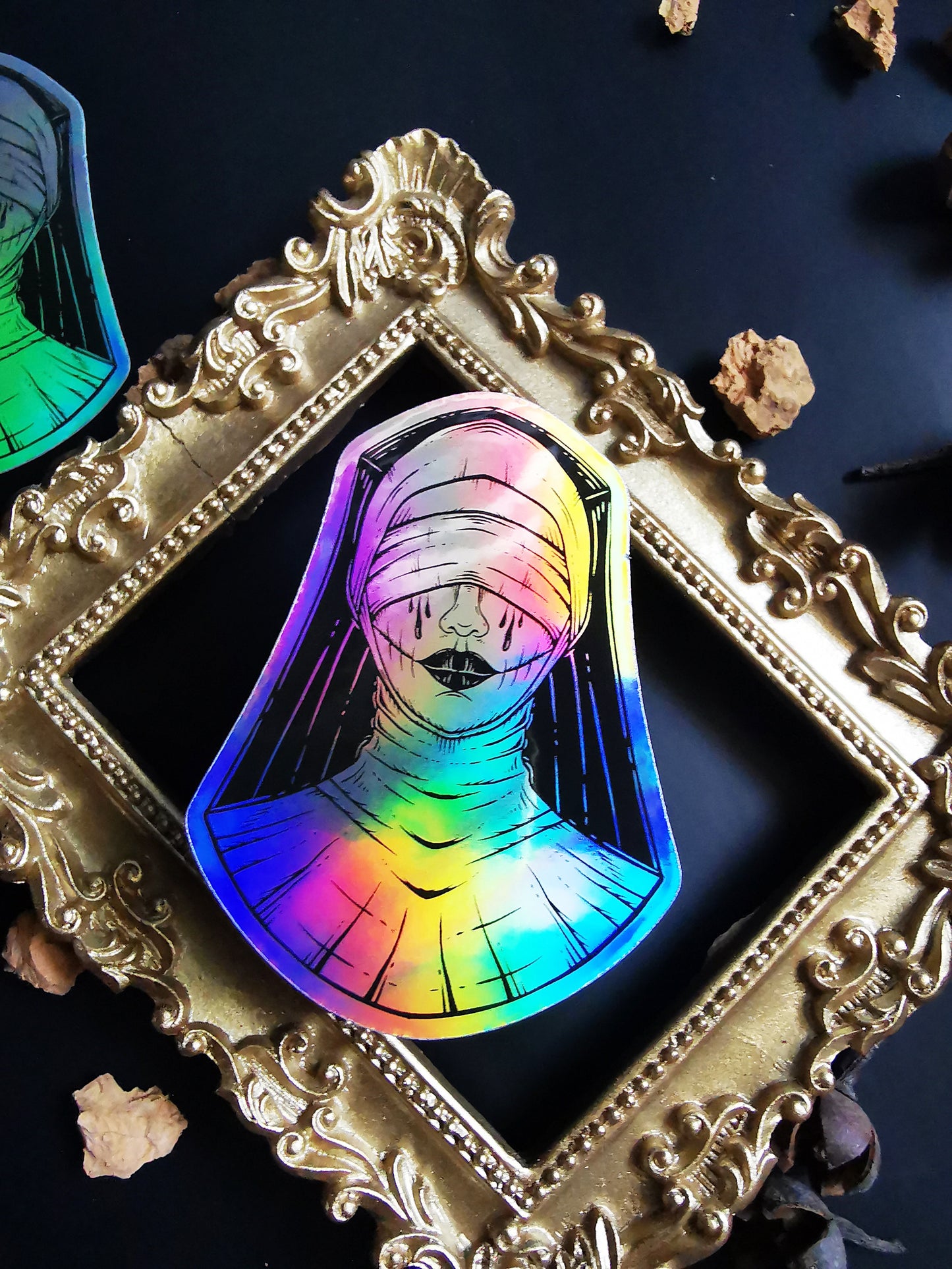 Holographic Sticker "Creepy Nun"