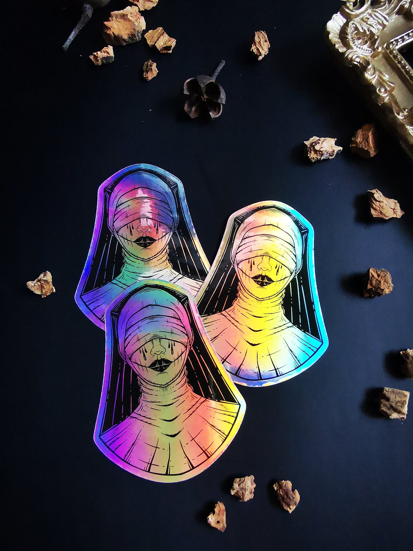 Holographic Sticker "Creepy Nun"