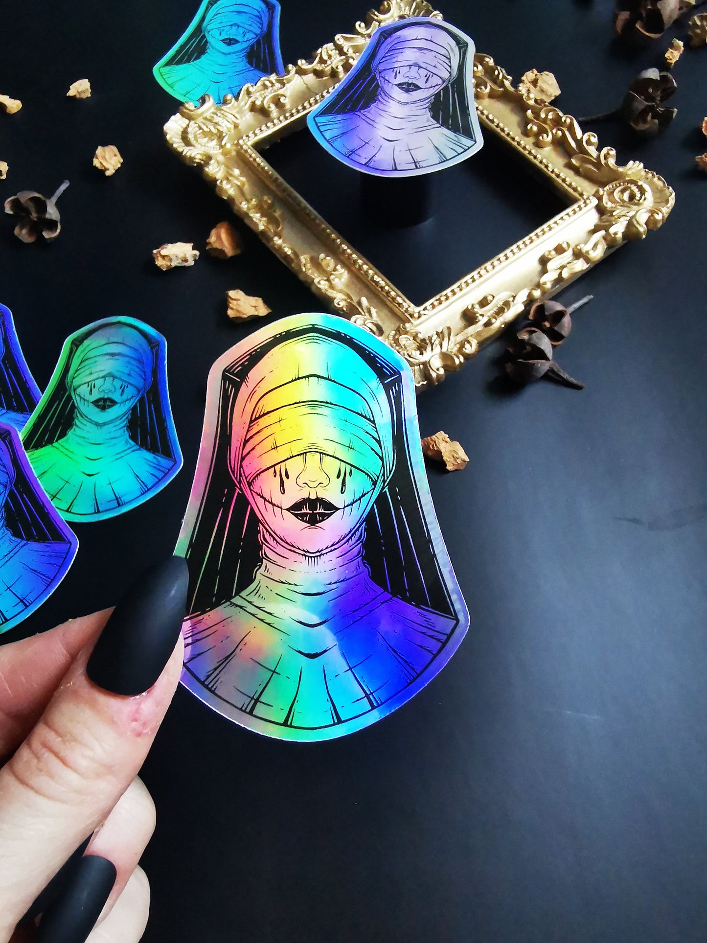 Holographic Sticker "Creepy Nun"