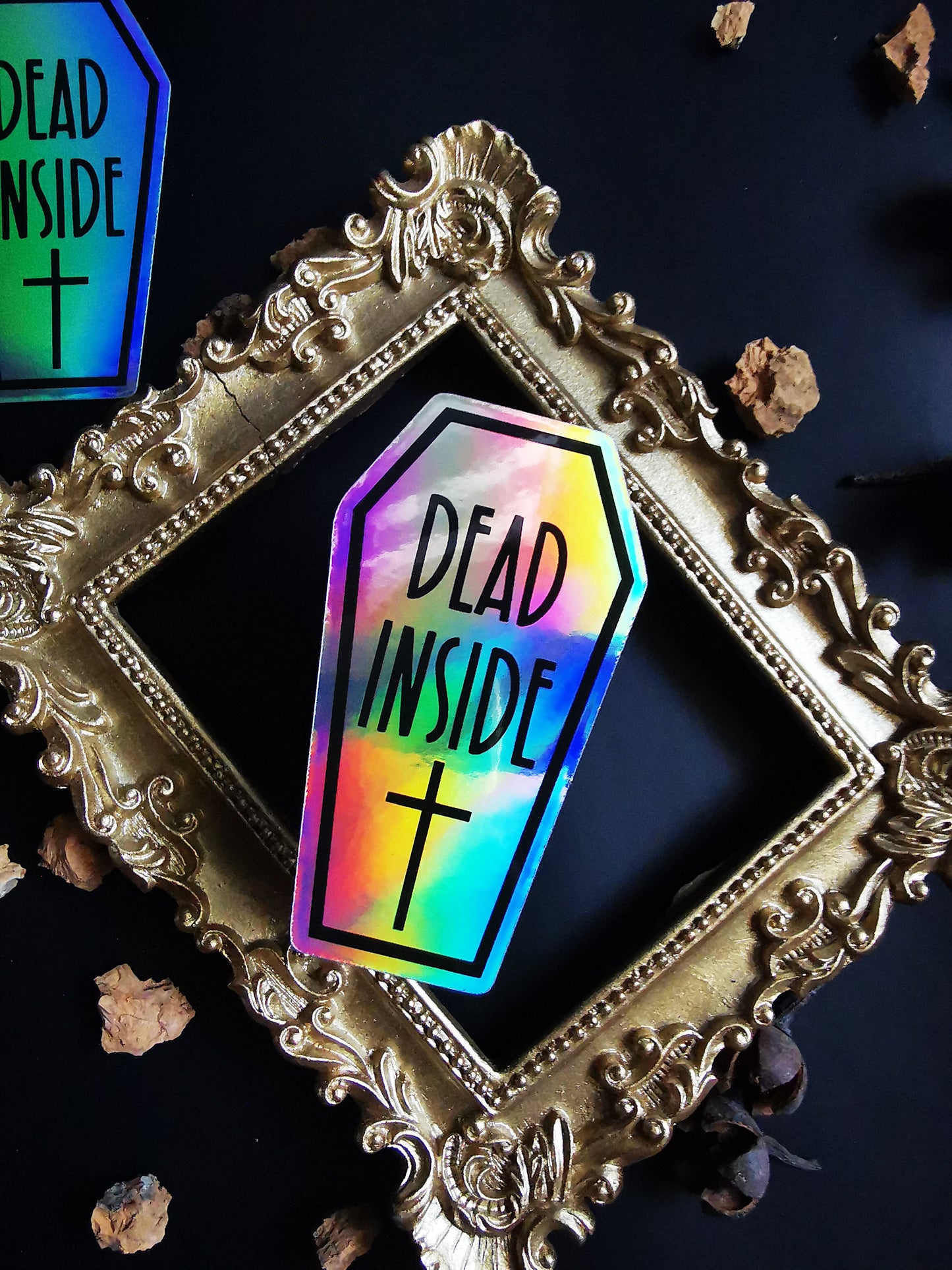 Holographic Sticker "Coffin Dead Inside"