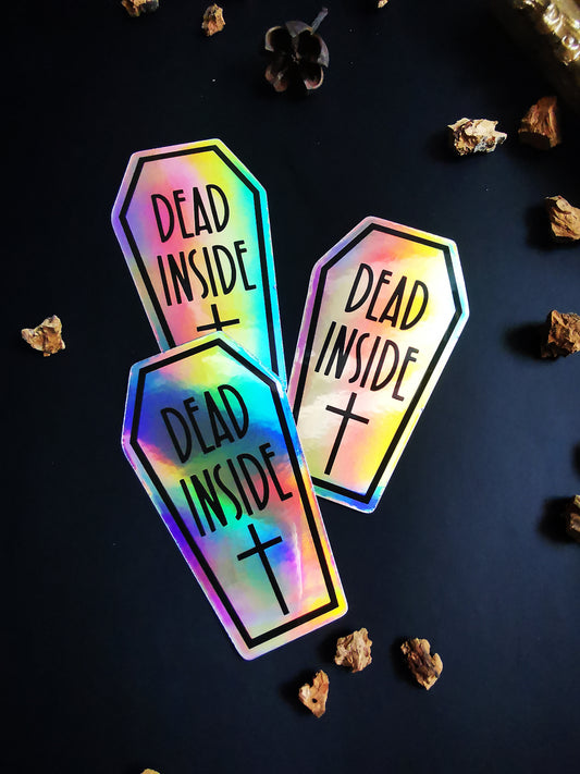 Holographic Sticker "Coffin Dead Inside"