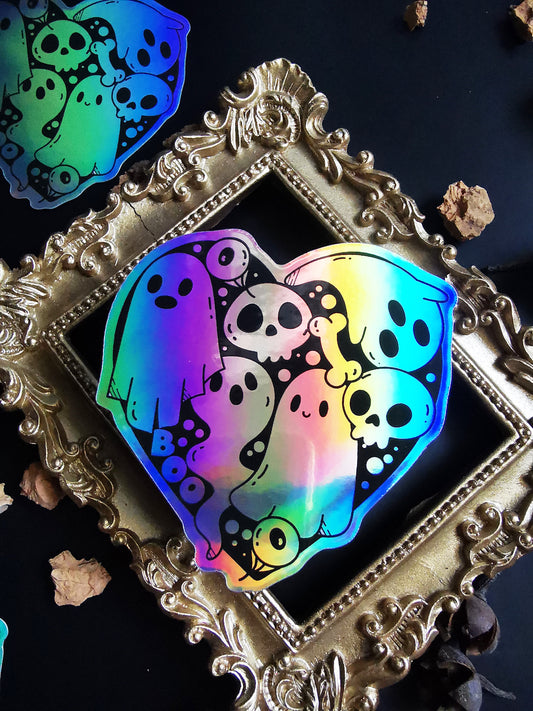 Holographic Sticker "Cute Spooky Ghost"