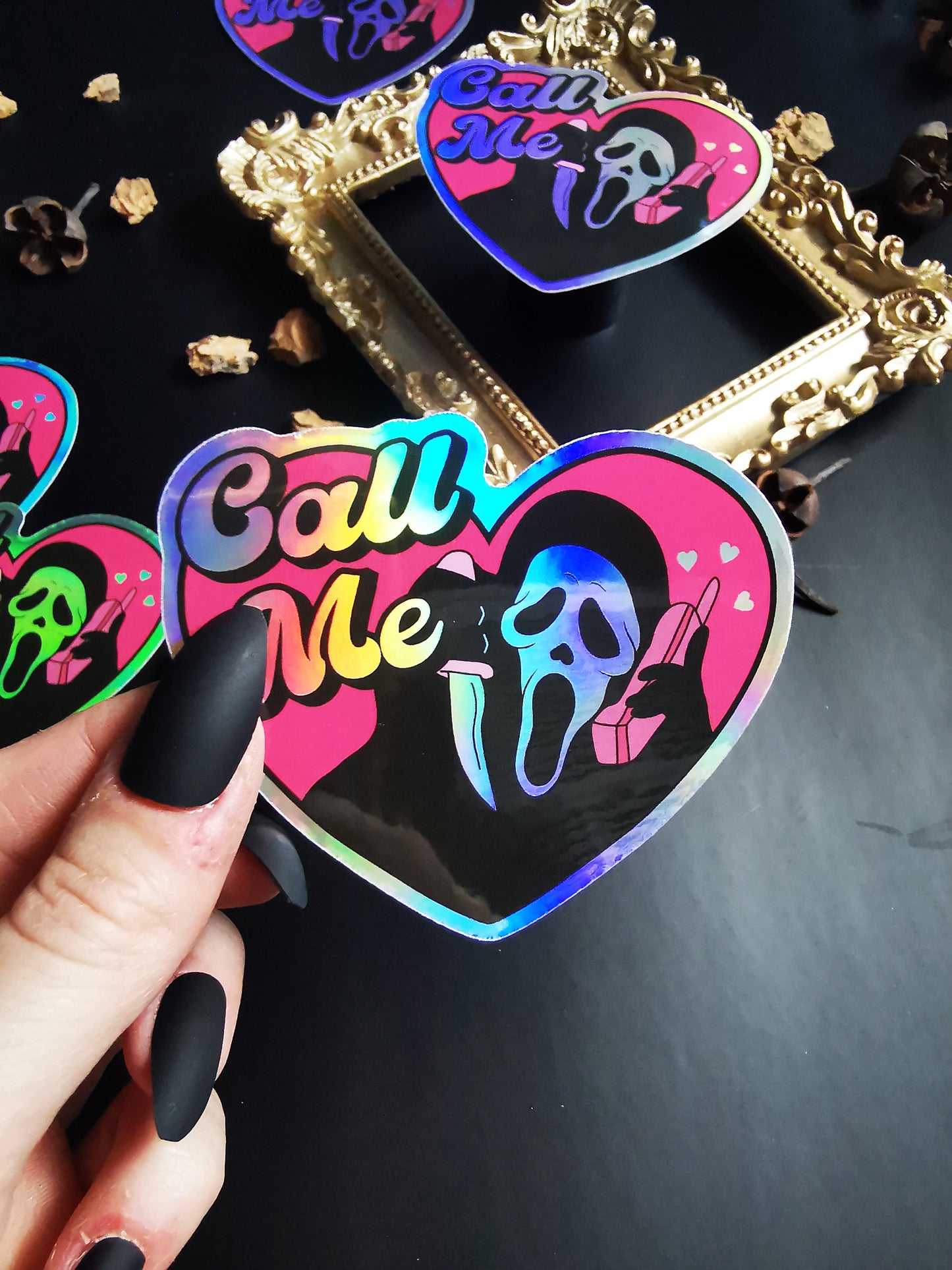 Holographic Sticker "Call me"