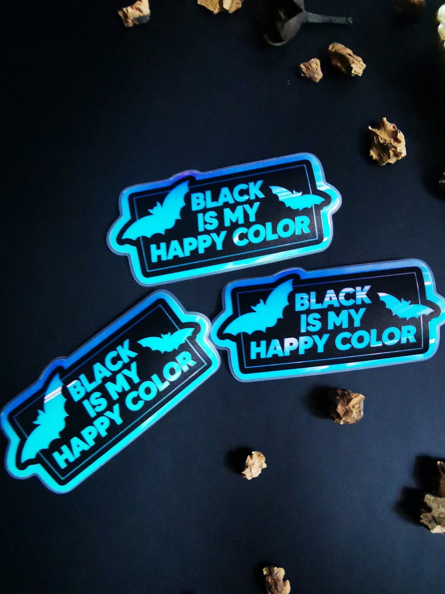 “Black is my Happy Color” stickers