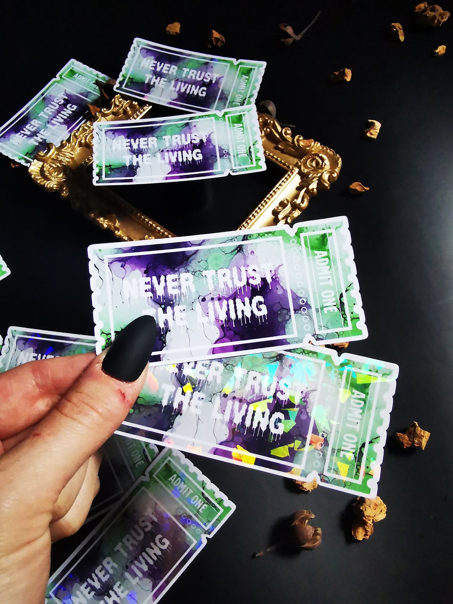 “Never Trust The Living” Stickers