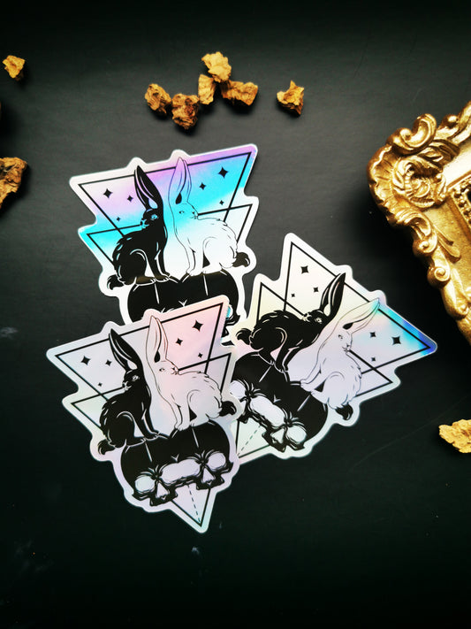 Holographic Sticker "Skulls Bunnies"