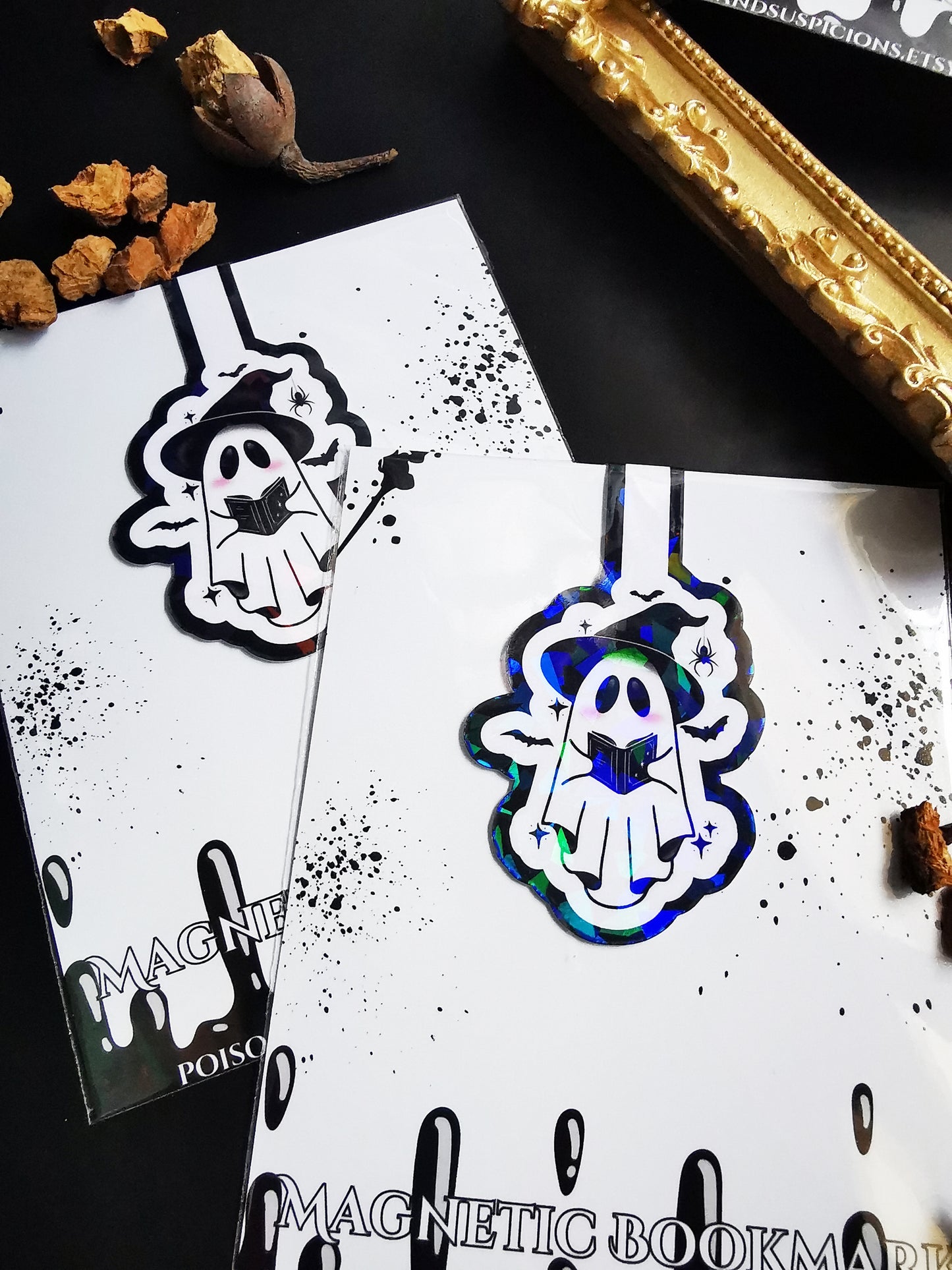 Magnetic Bookmark "Witchy Ghost Book"