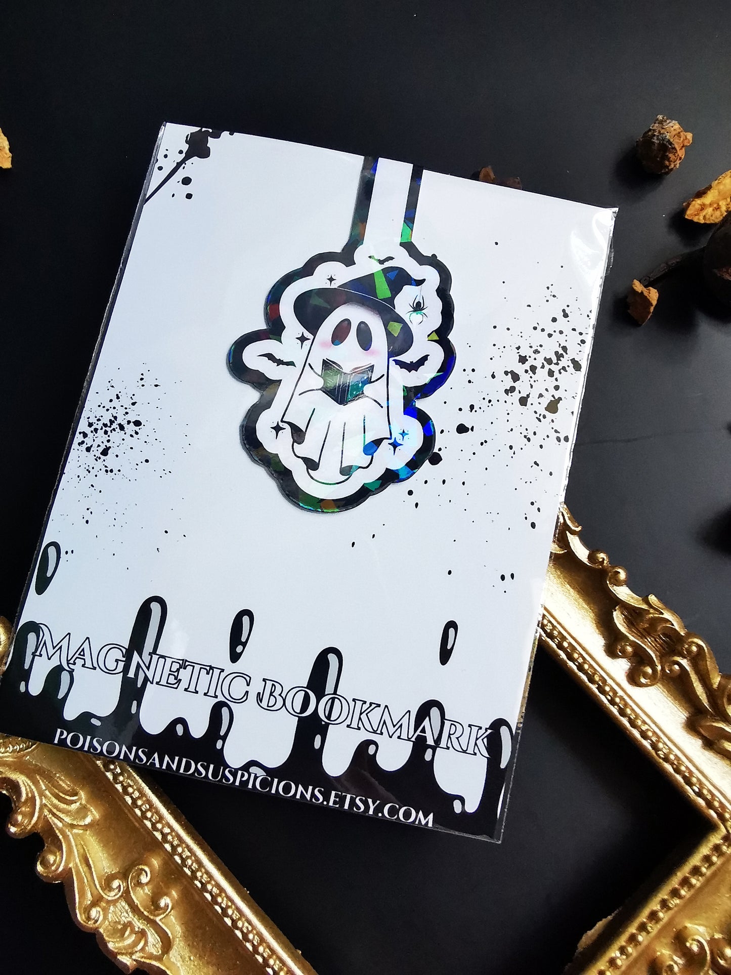 Magnetic Bookmark "Witchy Ghost Book"