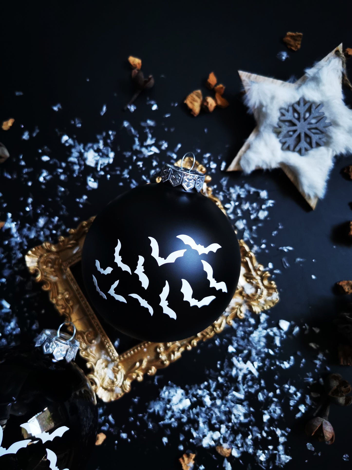 Boule de Noel noire "Chauve-Souris"