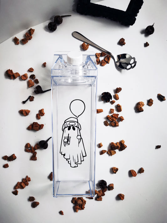 Milk Brick Style Bottle "Ghost with Balloons"