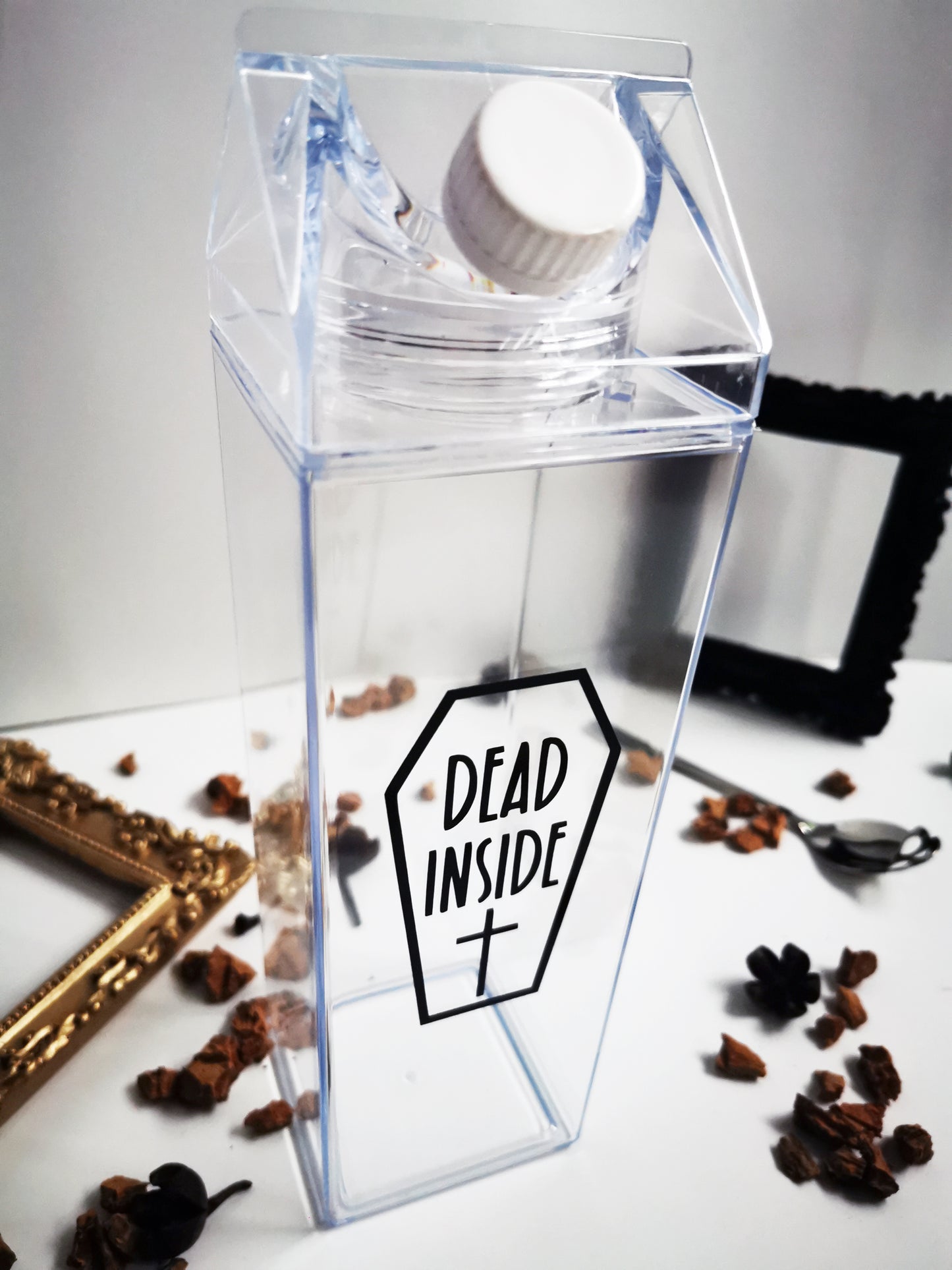 “Dead Inside” Milk Brick Style Bottle