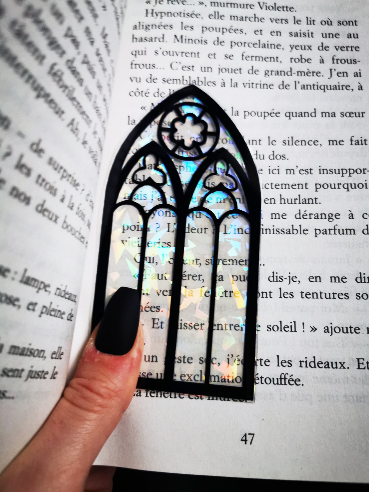 Transparent and Holographic Bookmark "Arch Window"