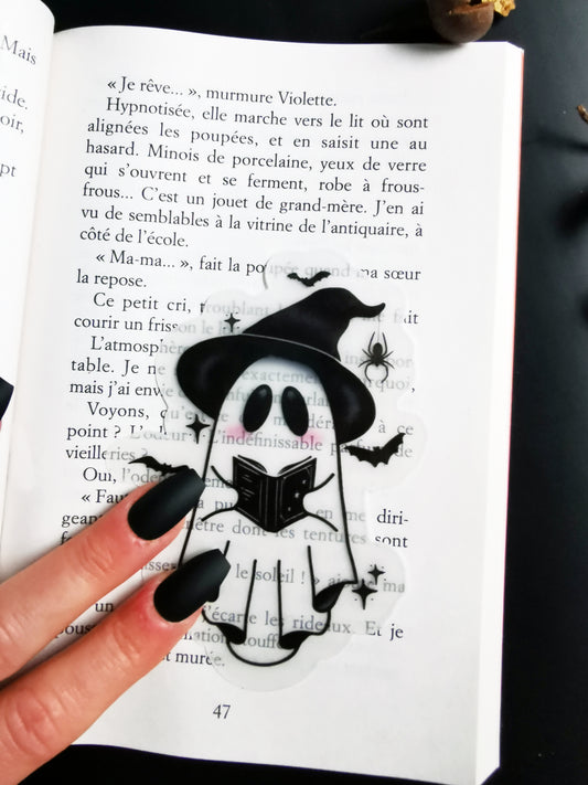 Translucent Bookmark "Witch Ghost with Book"