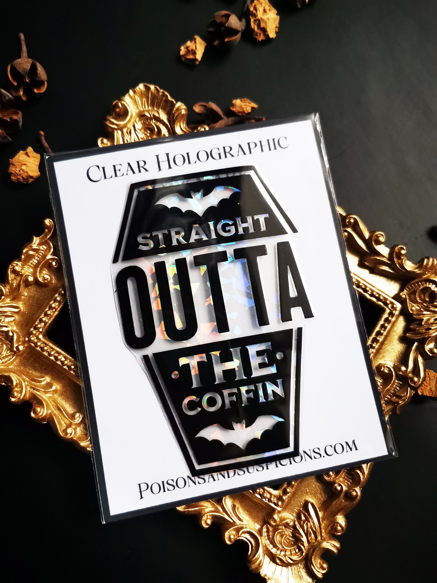 Marque-Page Transparent et Holographique "Straight Outta The Coffin"