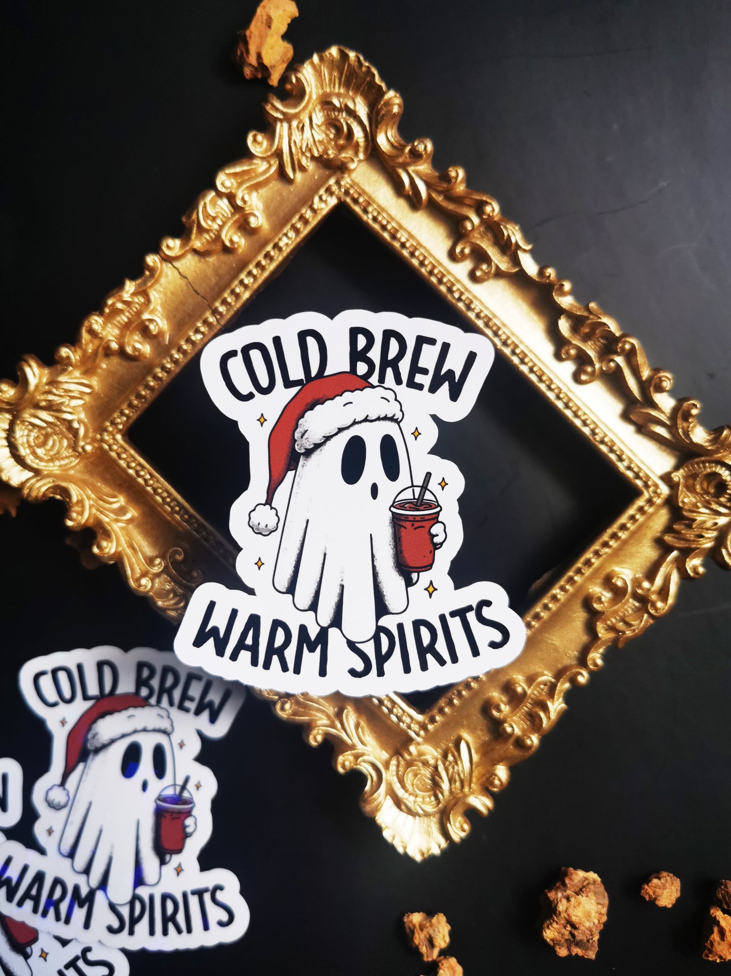 “Ghost Cold Brew, Warm Spirit” Stickers