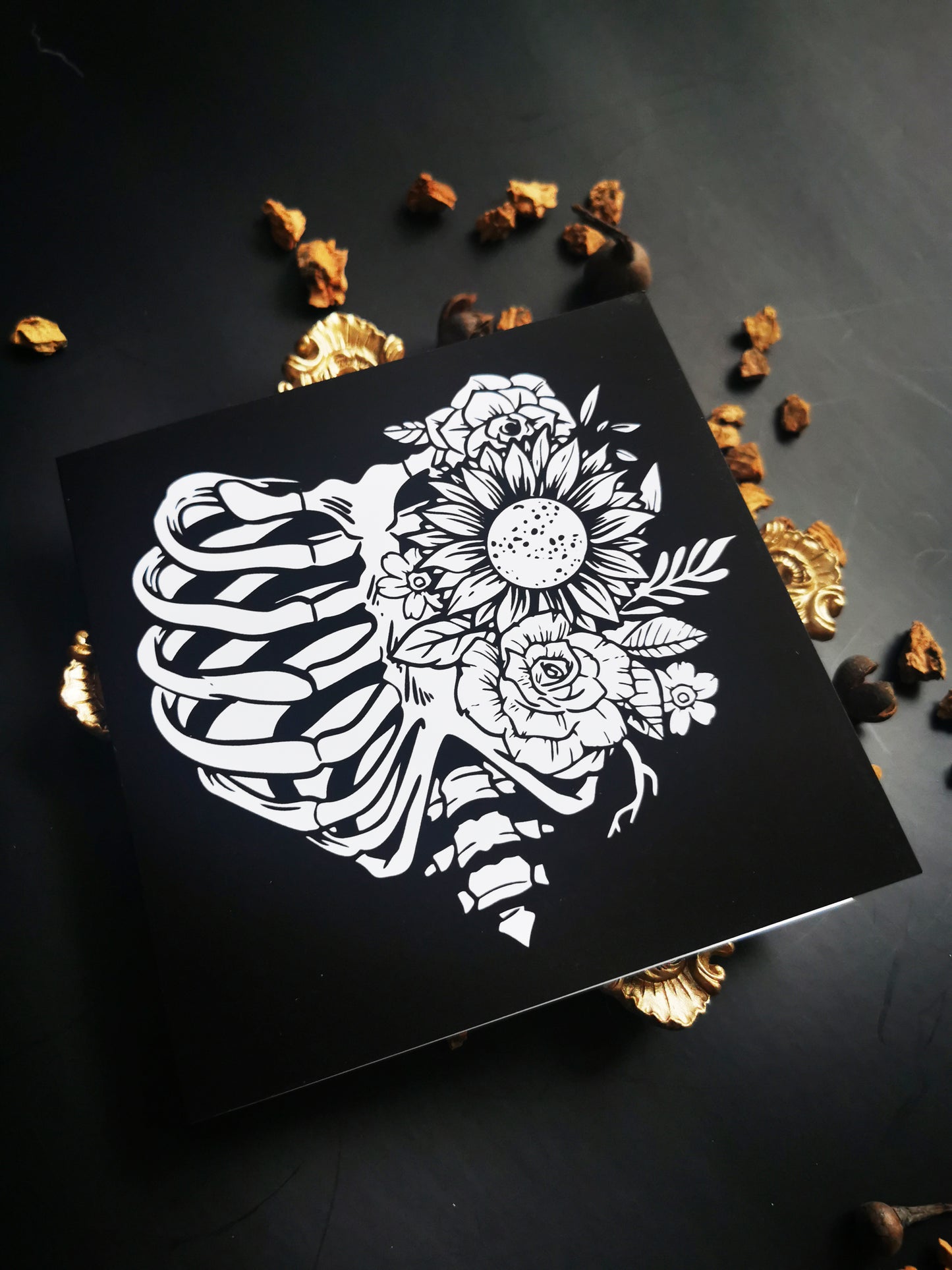 “Ribcage Flowers” ​​Greeting Card