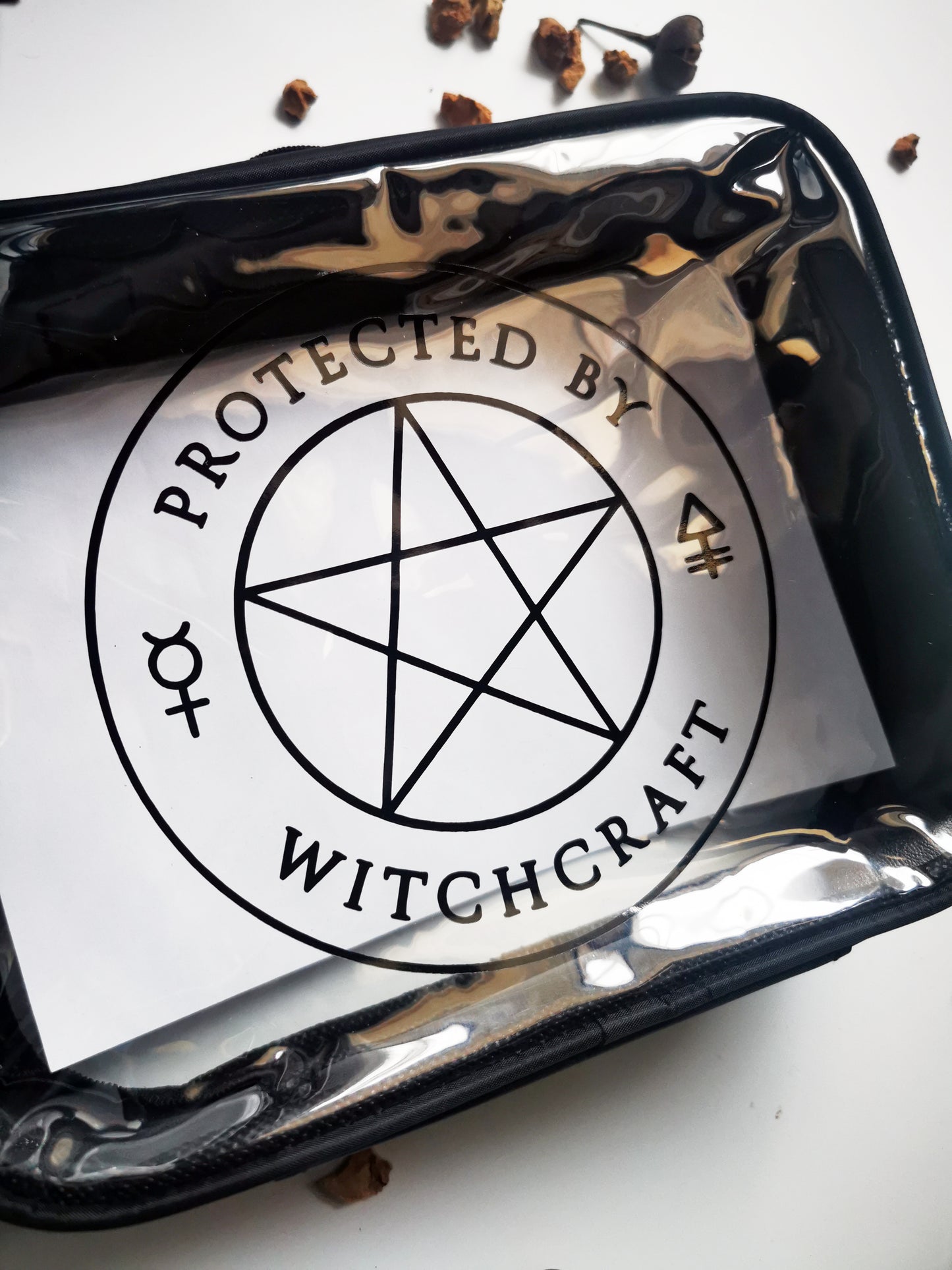 Transparent Pencil Case "Protected by Witchcraft"